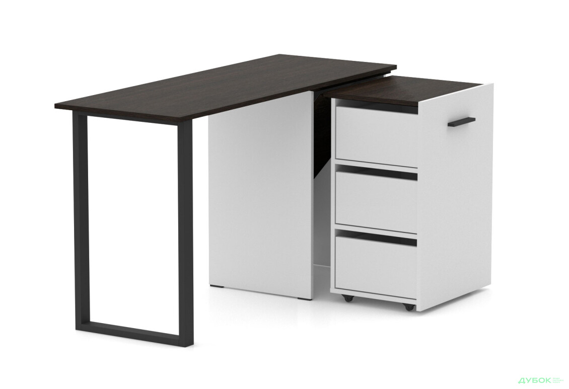 Изображение 2 - Стол-трансформер Knap Knap Hobana+Jambo / Хобана+Джамбо Ш3 с дополнительной поворотной столешницей и ящиками, Белый / Венге