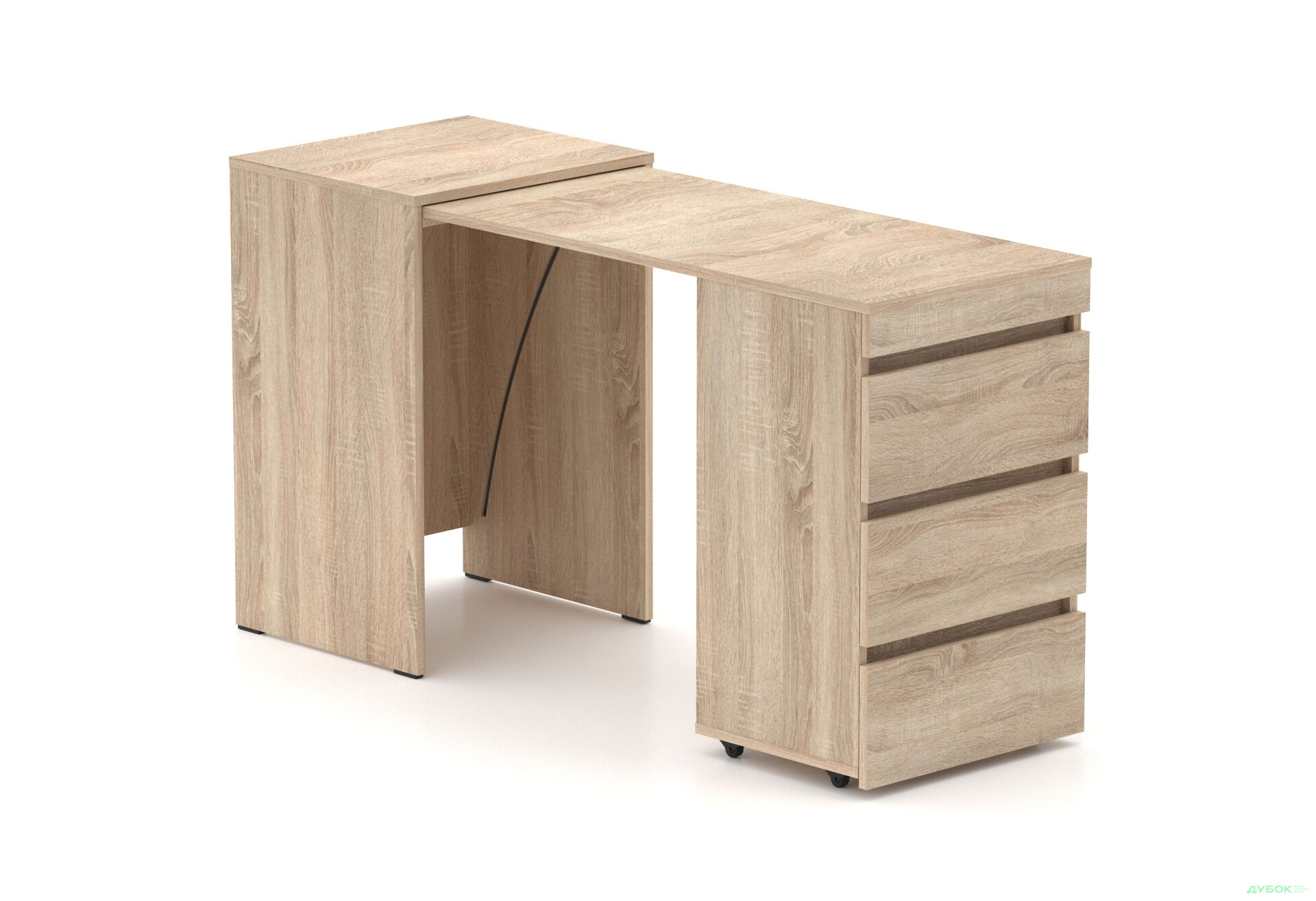 Изображение 1 - Стол-комод трансформер Knap Knap Shiron / Широн с ящиками, Дуб сонома