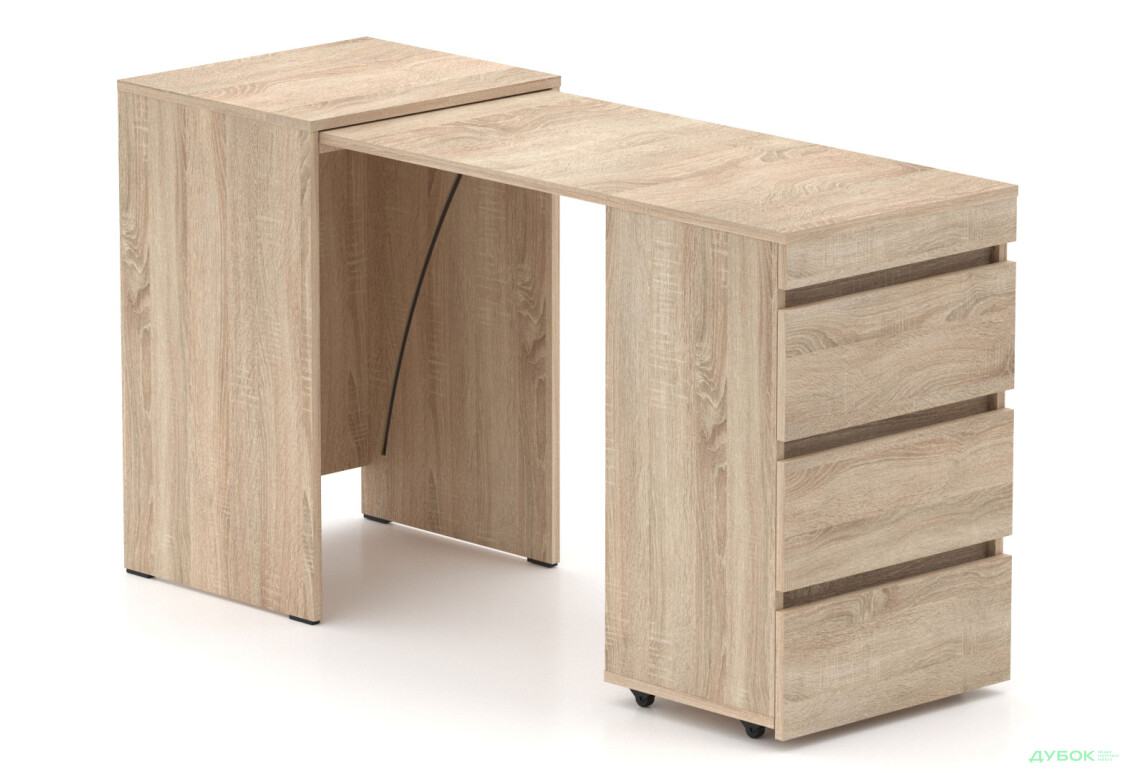 Стол-комод трансформер Knap Knap Shiron / Широн с ящиками, Дуб сонома