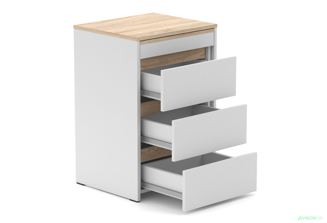 Зображення 3 - Стіл-комод трансформер Knap Knap Shiron / Широн з шухлядами, Білий / Дуб сонома