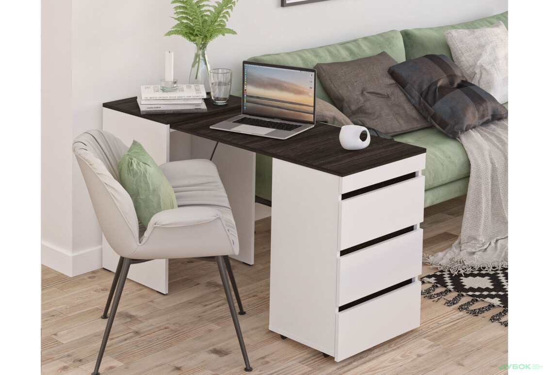 Зображення 5 - Стіл-комод трансформер Knap Knap Shiron / Широн з шухлядами, Білий / Венге