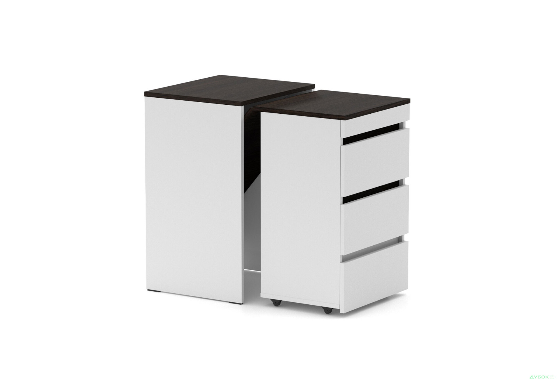 Зображення 2 - Стіл-комод трансформер Knap Knap Shiron / Широн з шухлядами, Білий / Венге