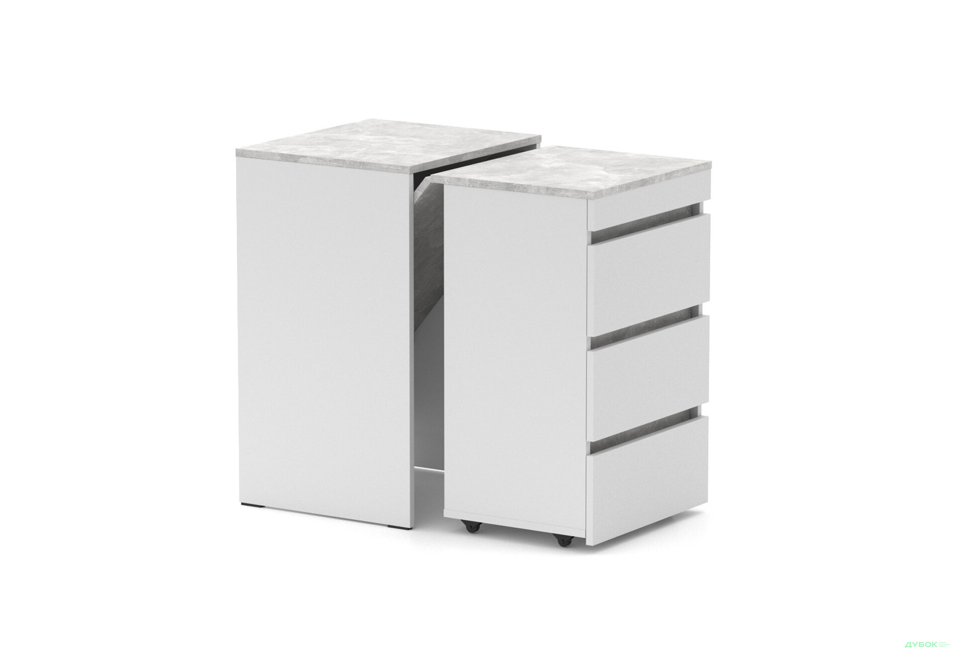 Зображення 2 - Стіл-комод трансформер Knap Knap Shiron / Широн з шухлядами, Білий / Ательє світлий