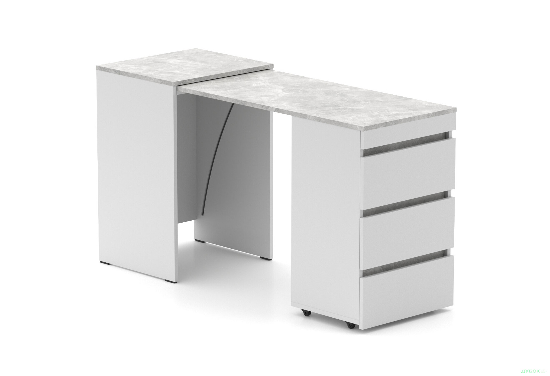 Зображення 1 - Стіл-комод трансформер Knap Knap Shiron / Широн з шухлядами, Білий / Ательє світлий