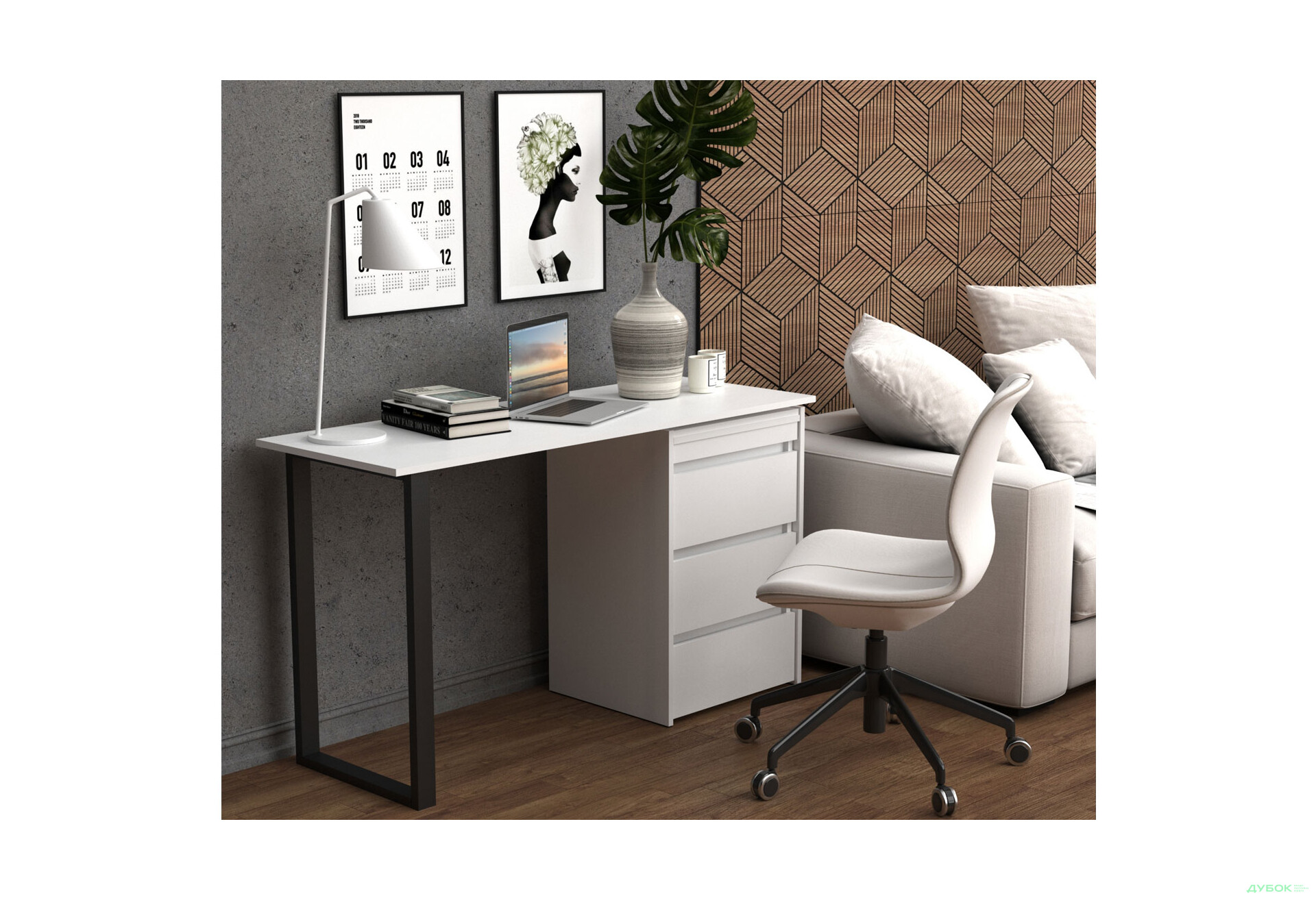 Зображення 4 - Стіл-комод трансформер Knap Knap Shiron+Jambo / Широн+Джамбо з додатковою поворотною стільницею та шухлядами, Білий