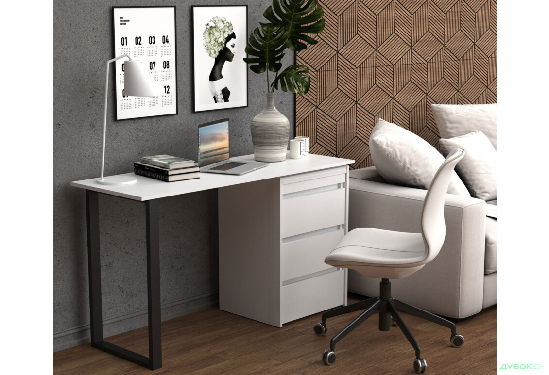 Зображення 4 - Стіл-комод трансформер Knap Knap Shiron+Jambo / Широн+Джамбо з додатковою поворотною стільницею та шухлядами, Білий