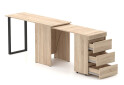 Зображення 3 - Стіл-комод трансформер Knap Knap Shiron+Jambo / Широн+Джамбо з додатковою поворотною стільницею та шухлядами, Дуб сонома