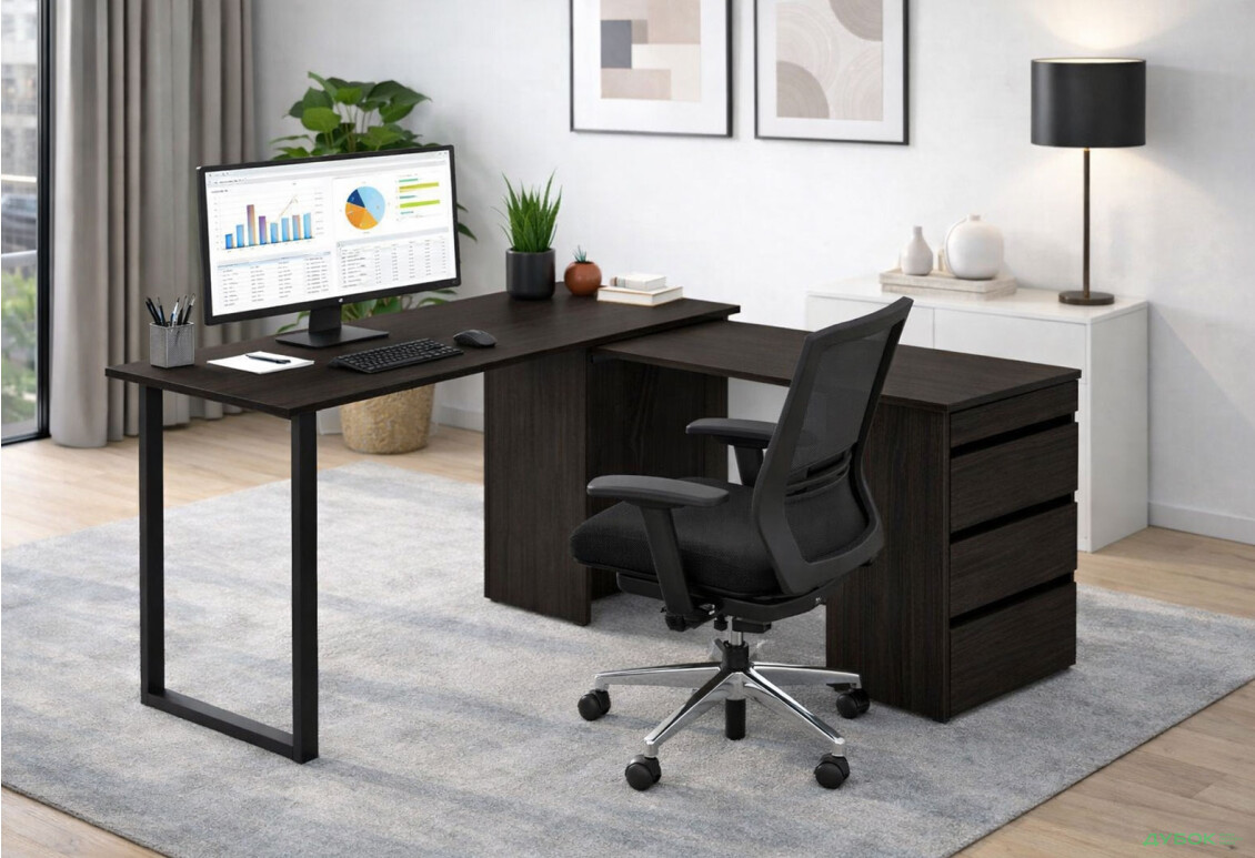 Зображення 2 - Стіл-комод трансформер Knap Knap Shiron+Jambo / Широн+Джамбо з додатковою поворотною стільницею та шухлядами, Венге