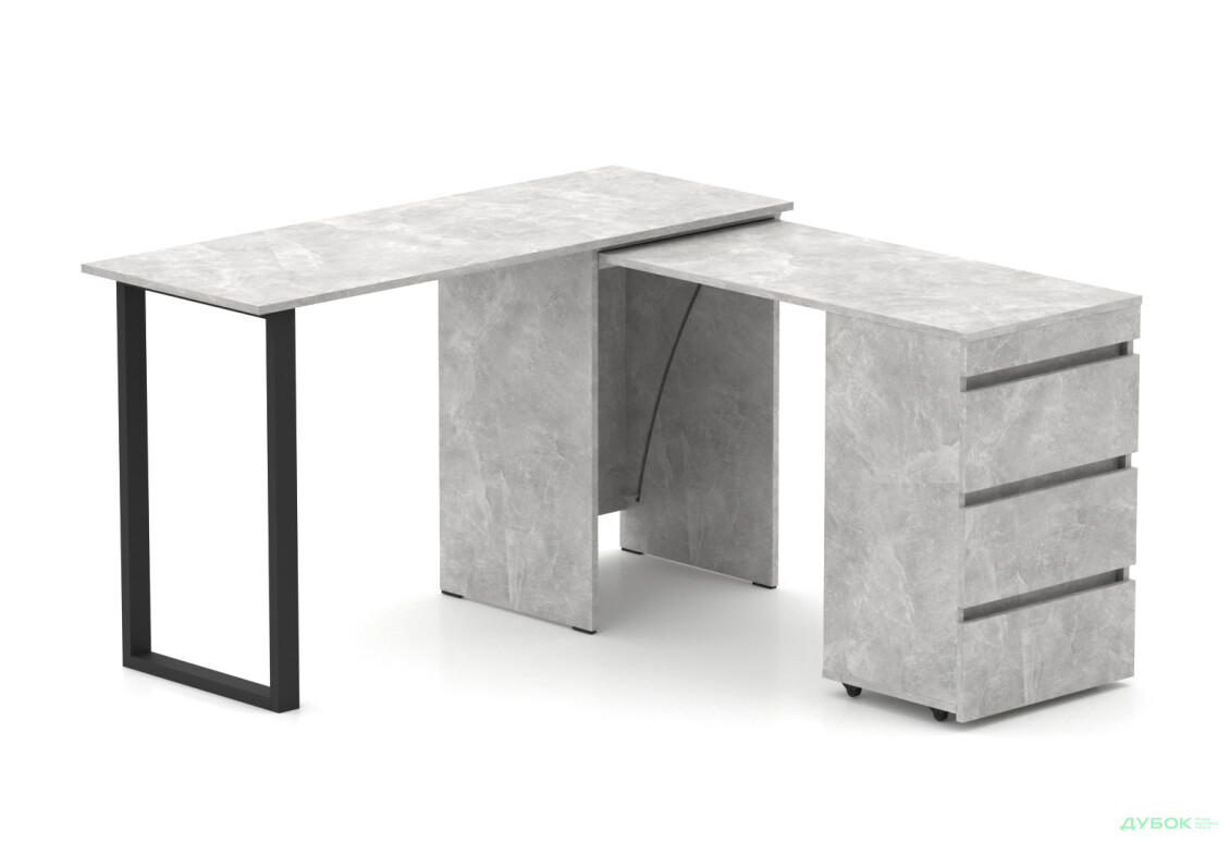 Зображення 2 - Стіл-комод трансформер Knap Knap Shiron+Jambo / Широн+Джамбо з додатковою поворотною стільницею та шухлядами, Ательє світлий