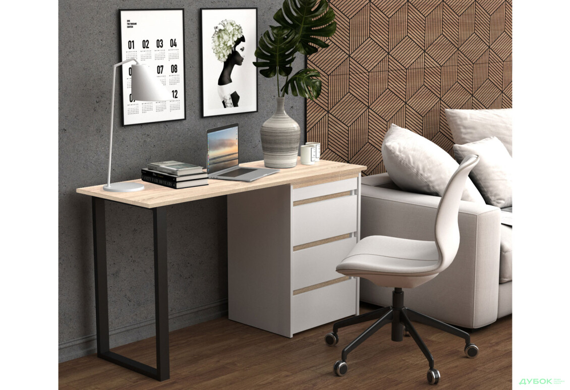 Изображение 4 - Стол-комод трансформер Knap Knap Shiron+Jambo / Широн+Джамбо с дополнительной поворотной столешницей и ящиками, Белый / Дуб сонома