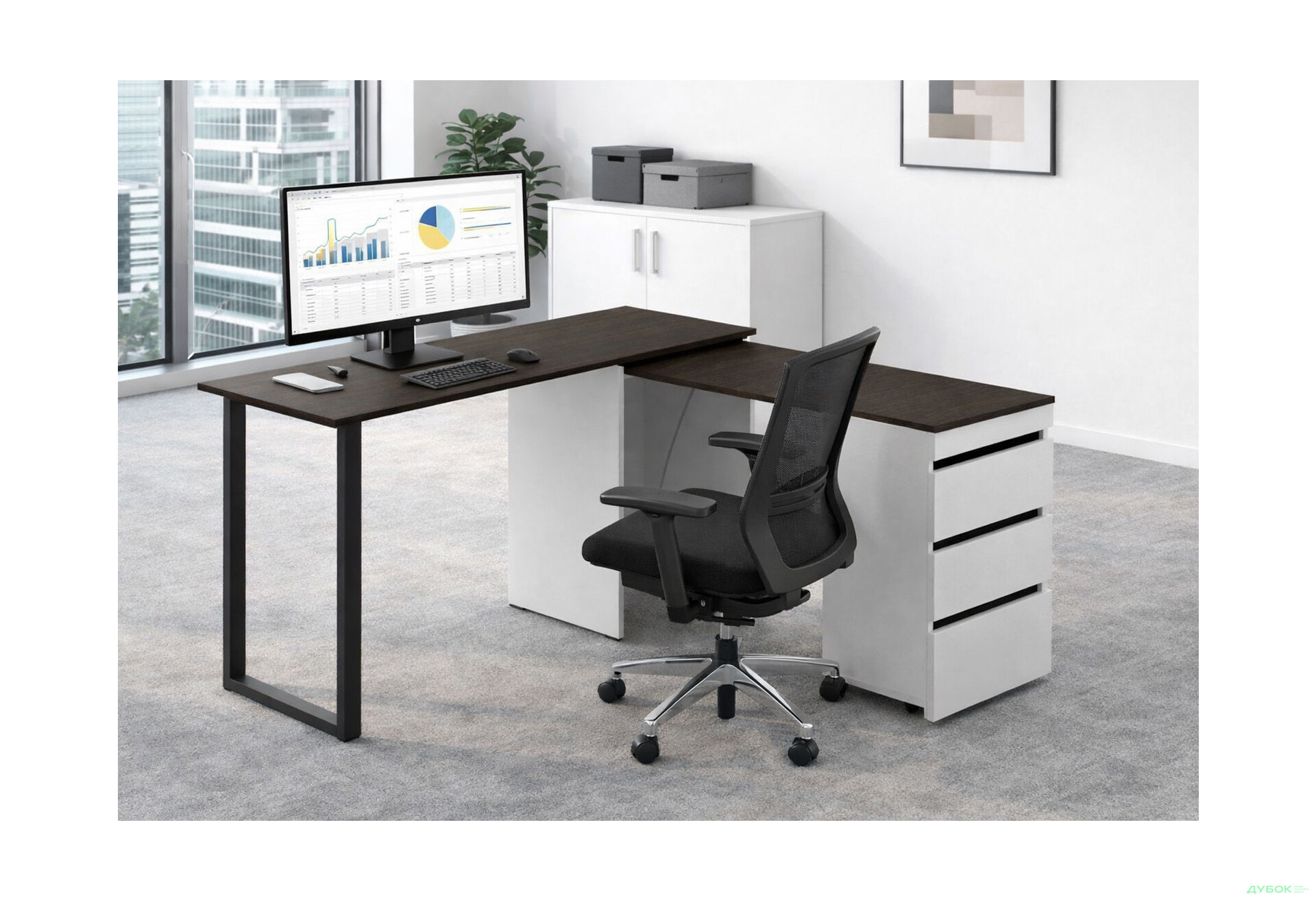 Изображение 2 - Стол-комод трансформер Knap Knap Shiron+Jambo / Широн+Джамбо с дополнительной поворотной столешницей и ящиками, Белый / Венге