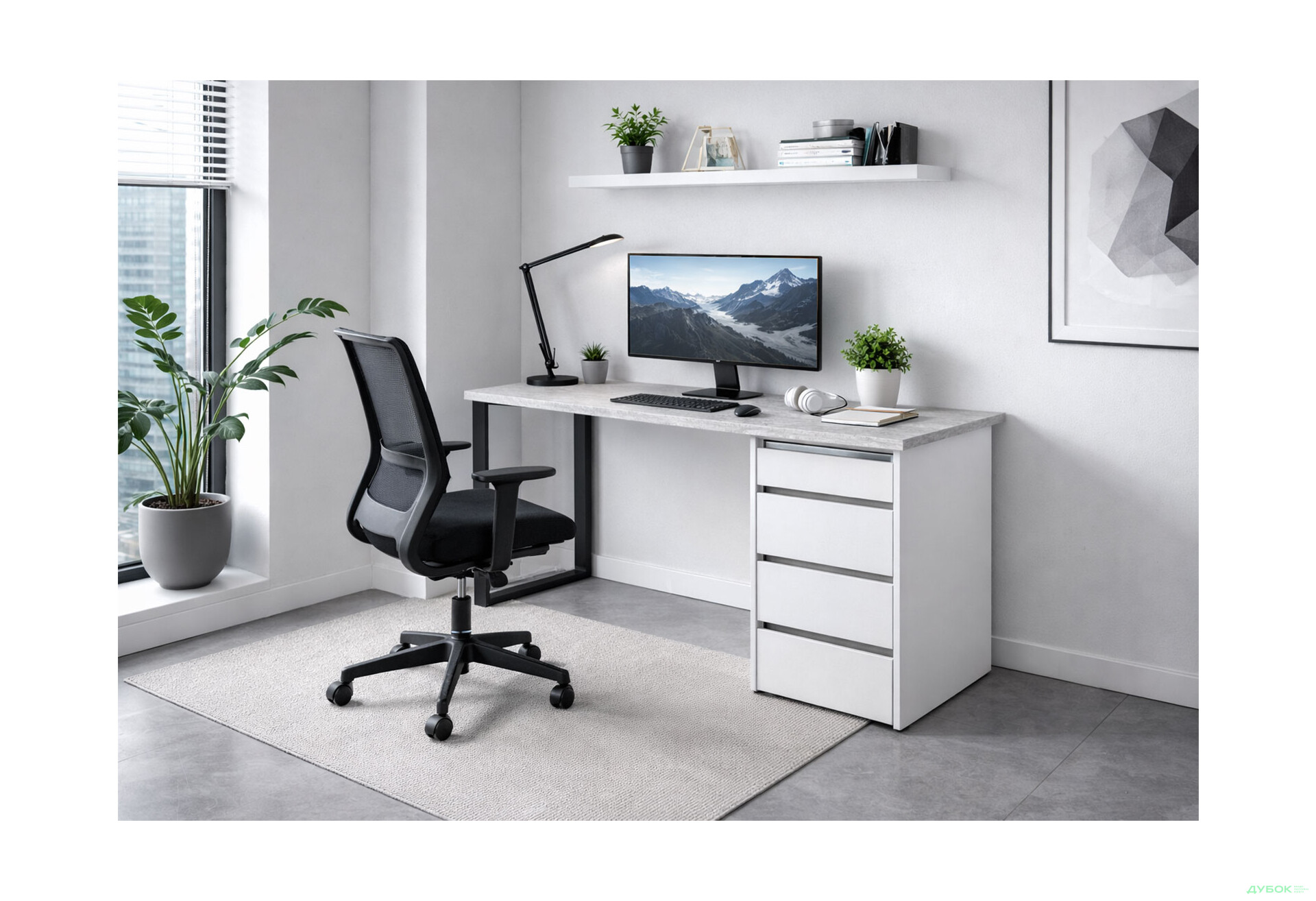 Зображення 2 - Стіл-комод трансформер Knap Knap Shiron+Jambo / Широн+Джамбо з додатковою поворотною стільницею та шухлядами, Білий / Ательє світлий