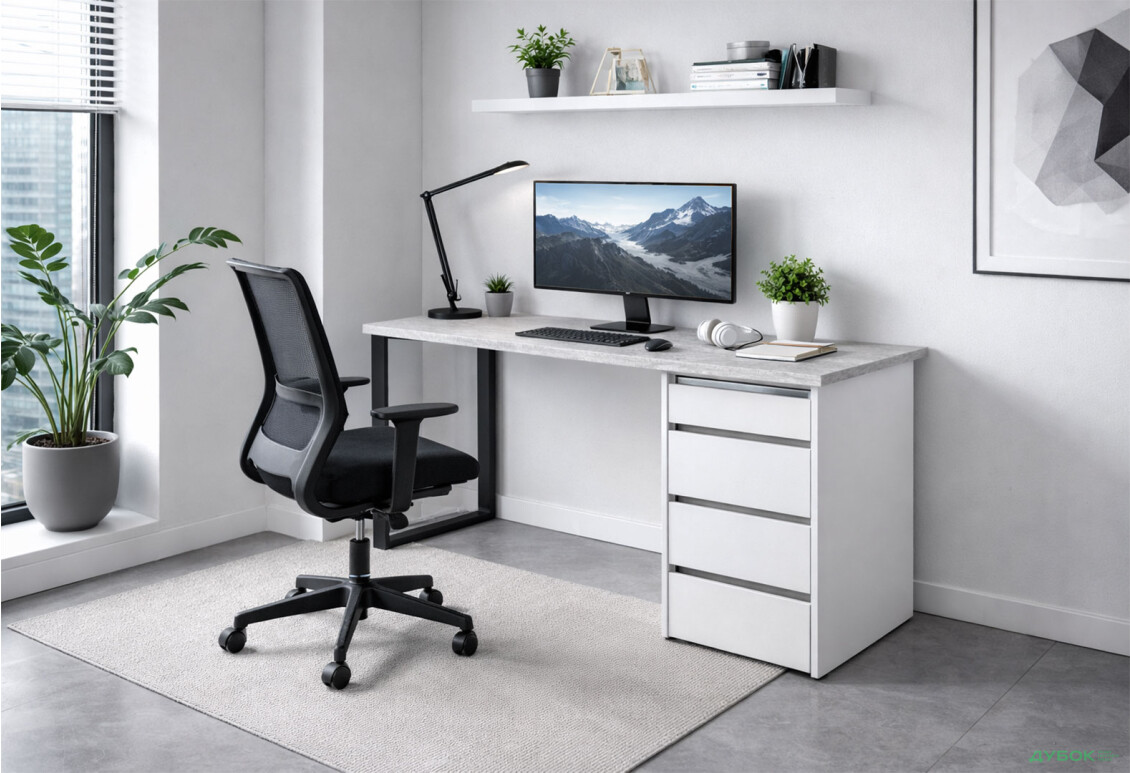 Зображення 2 - Стіл-комод трансформер Knap Knap Shiron+Jambo / Широн+Джамбо з додатковою поворотною стільницею та шухлядами, Білий / Ательє світлий