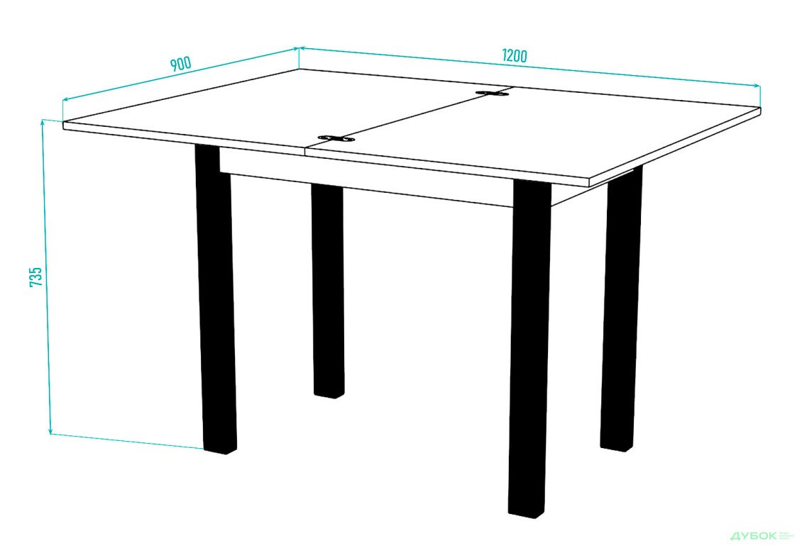 Изображение 4 - Стол-трансформер Knap Knap Gustus / Густус 90х60 см раскладной, Дуб сонома