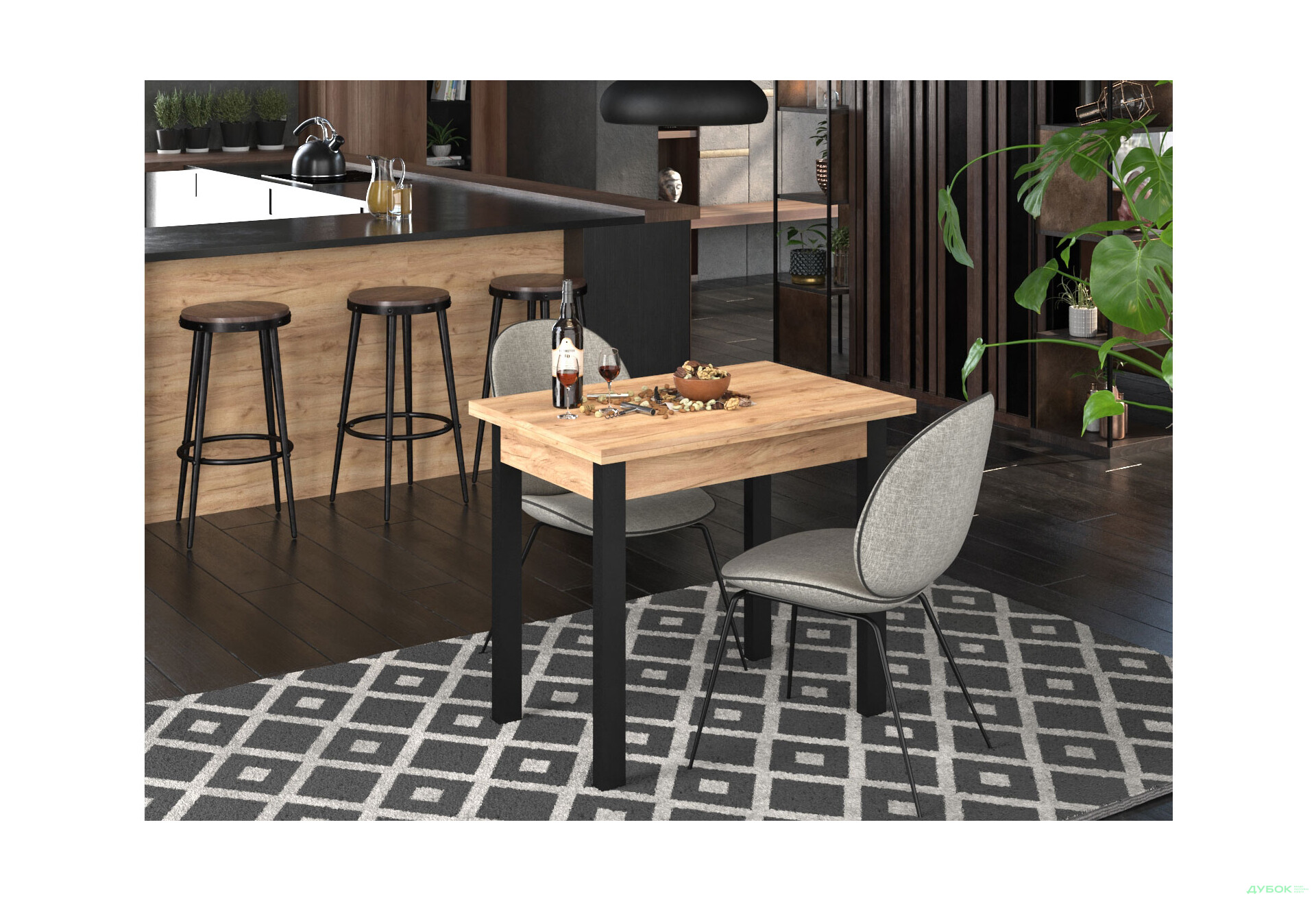 Изображение 3 - Стол-трансформер Knap Knap Gustus / Густус 90х60 см раскладной, Дуб крафт золотой