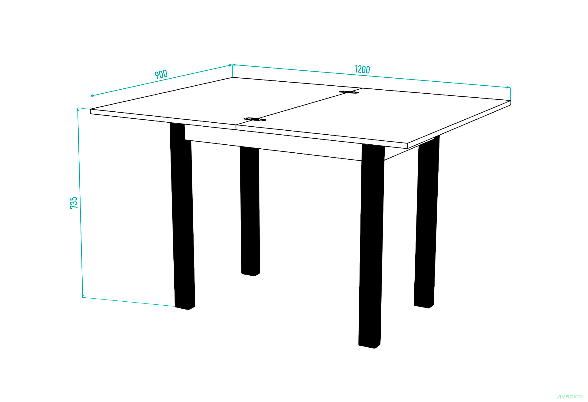 Изображение 6 - Стол-трансформер Knap Knap Gustus / Густус 90х60 см раскладной, Дуб крафт золотой