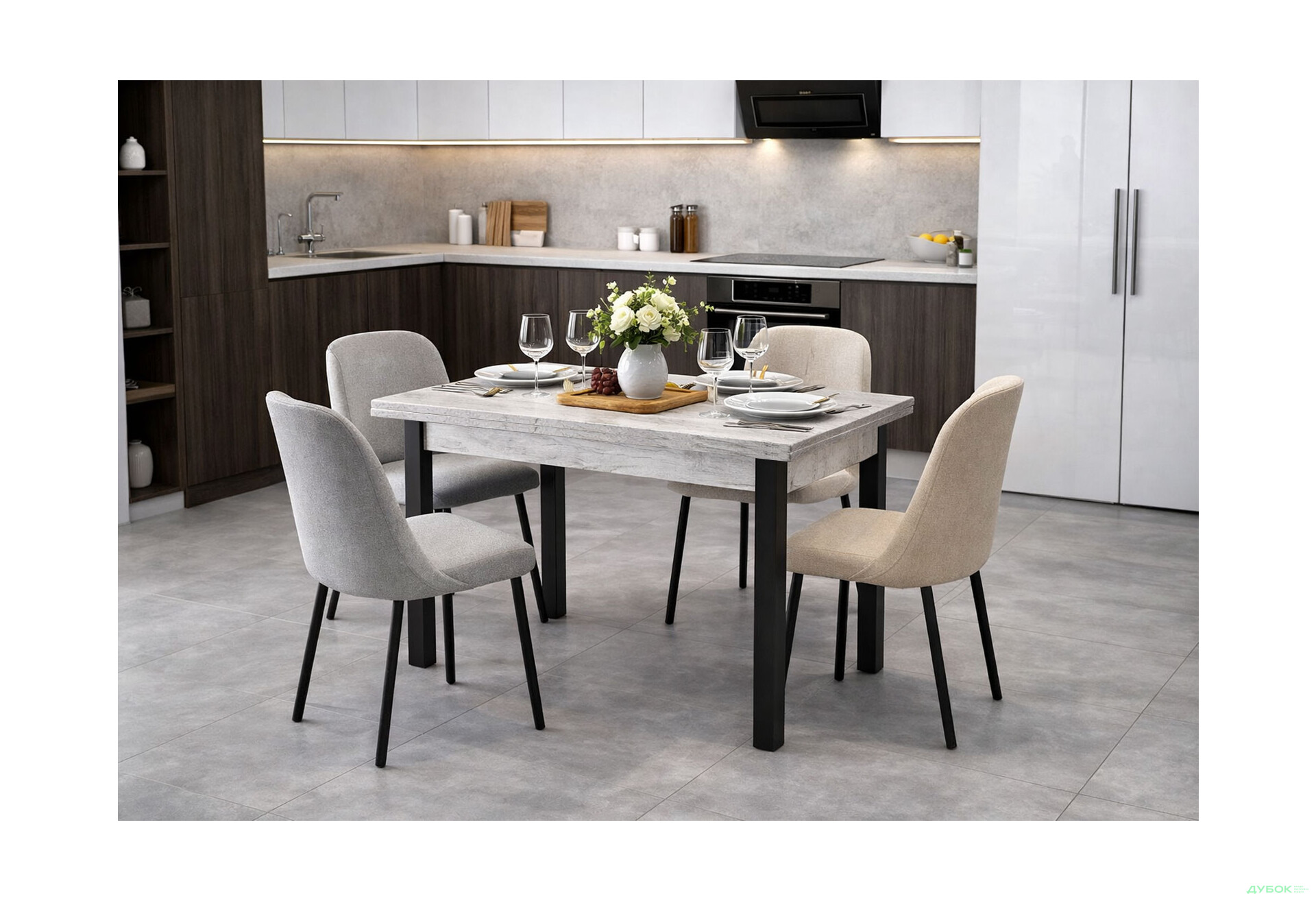 Изображение 2 - Стол-трансформер Knap Knap Gustus / Густус 90х60 см раскладной, Дуб крафт белый