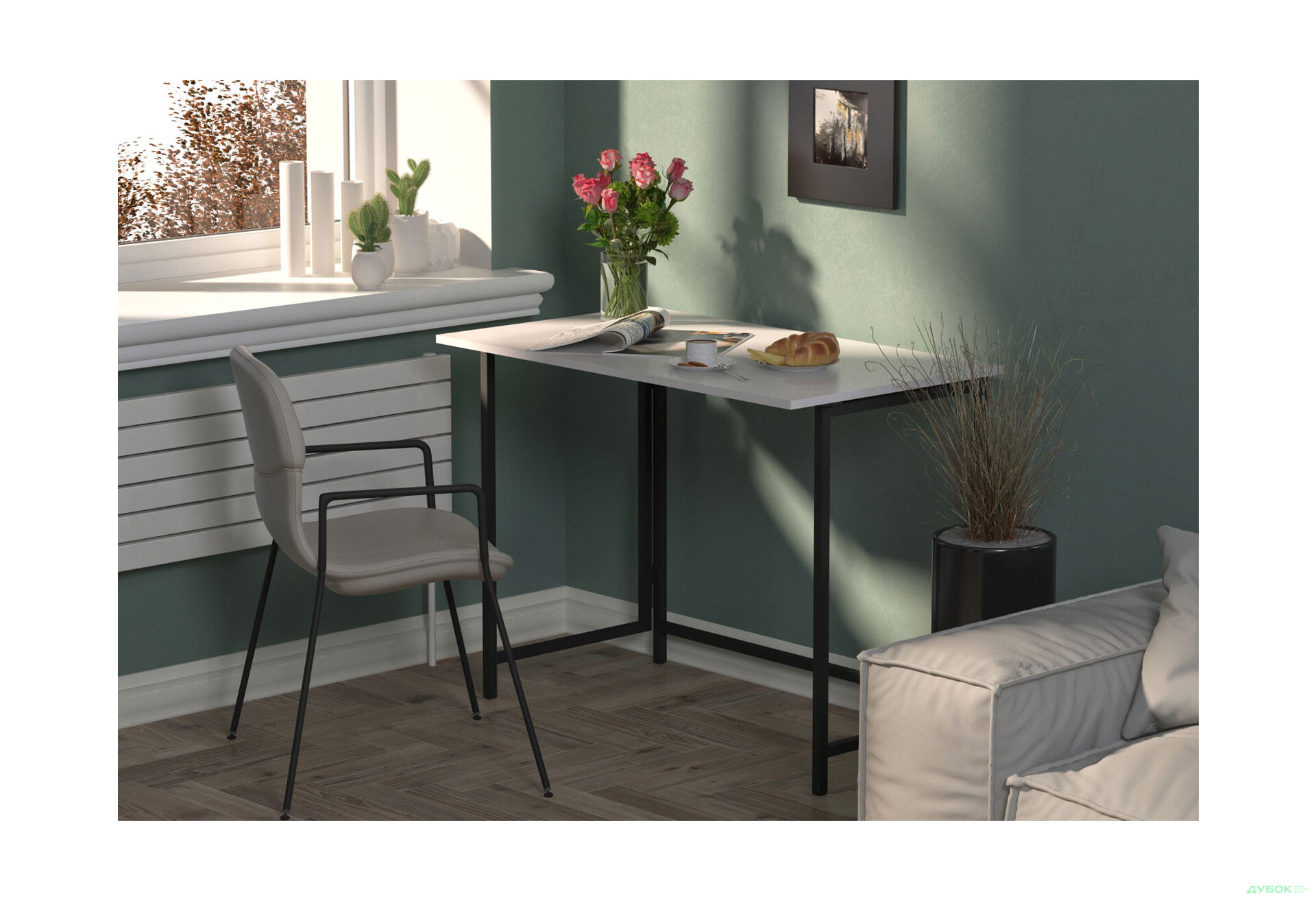 Зображення 3 - Стіл-трансформер Knap Knap Spier / Спір 90х57 см розкладний, Білий