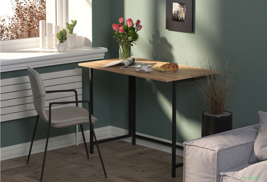 Зображення 4 - Стіл-трансформер Knap Knap Spier / Спір 90х57 см розкладний, Дуб крафт золотий