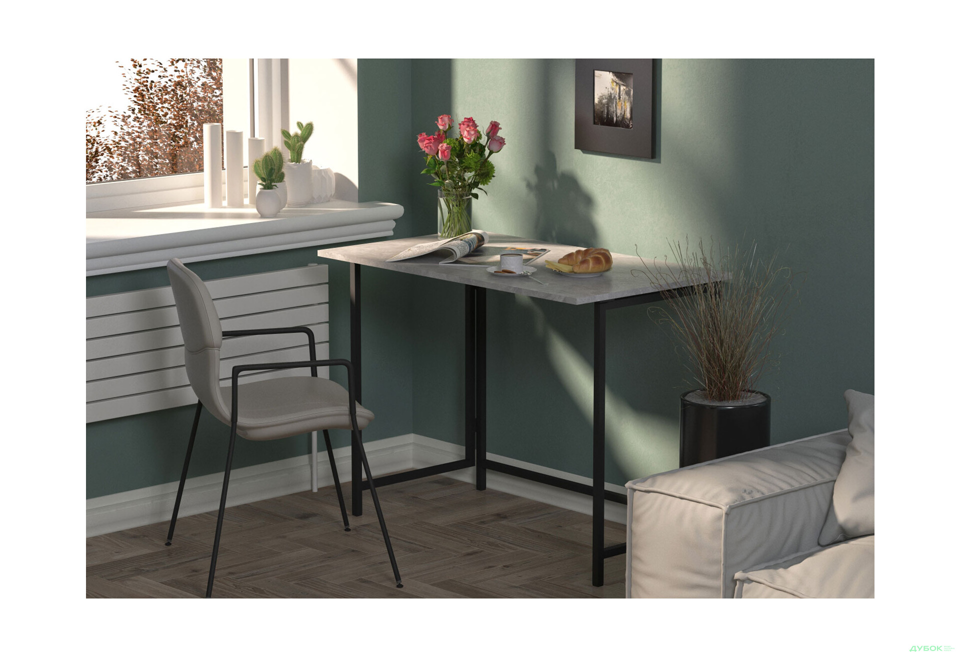 Зображення 4 - Стіл-трансформер Knap Knap Spier / Спір 90х57 см розкладний, Ательє світлий