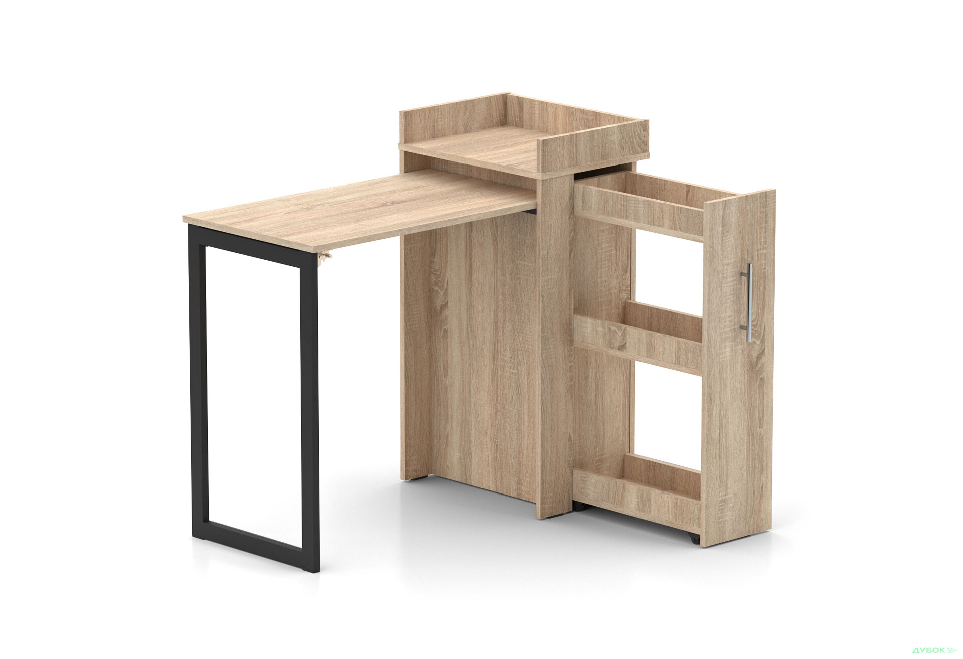 Изображение 1 - Стол-тумба трансформер Knap Knap Rand / Рэнд 2 в 1 с карго, Дуб сонома