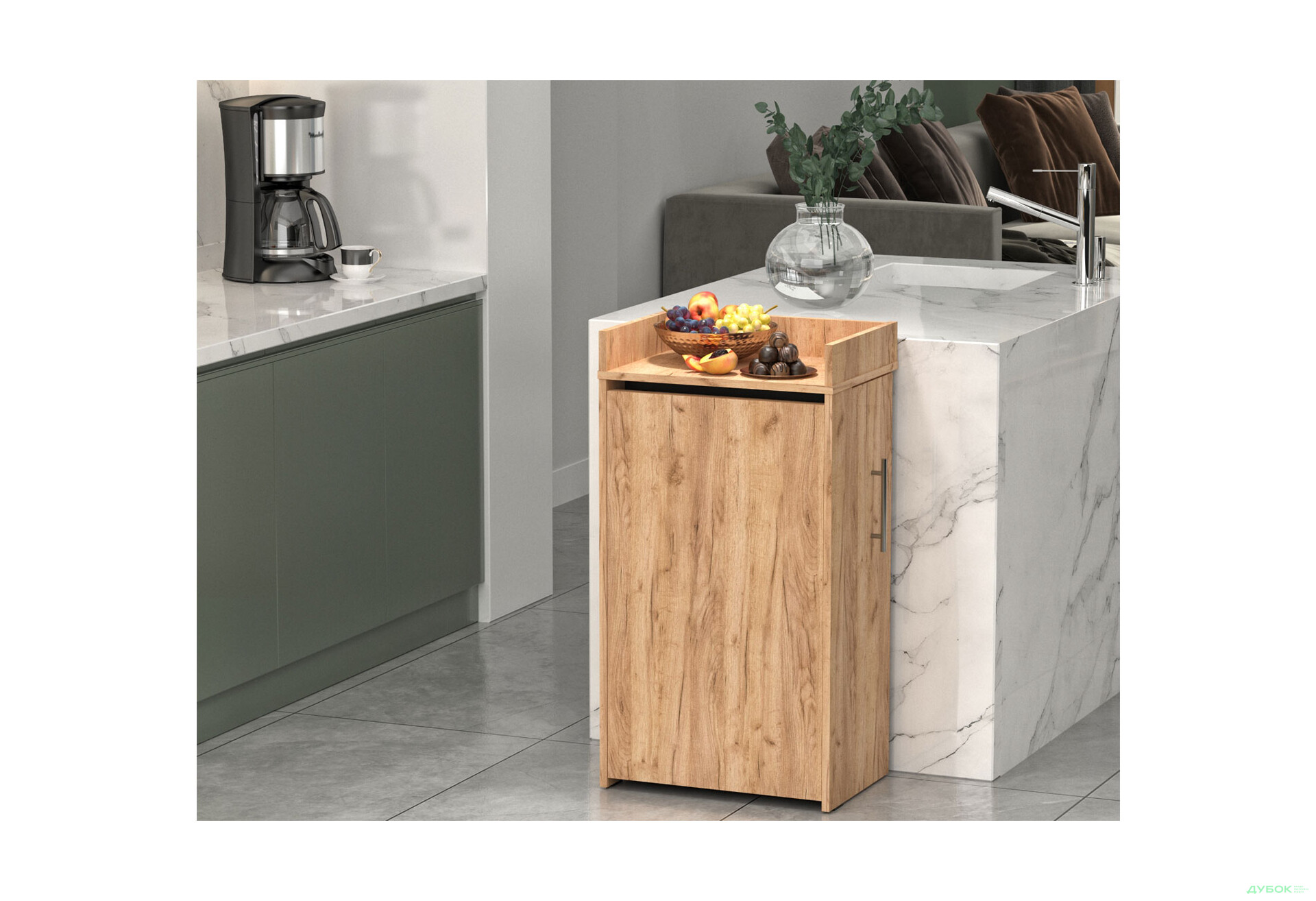 Зображення 3 - Стіл-тумба трансформер Knap Knap Rand / Ренд 2 в 1 з карго, Дуб крафт золотий