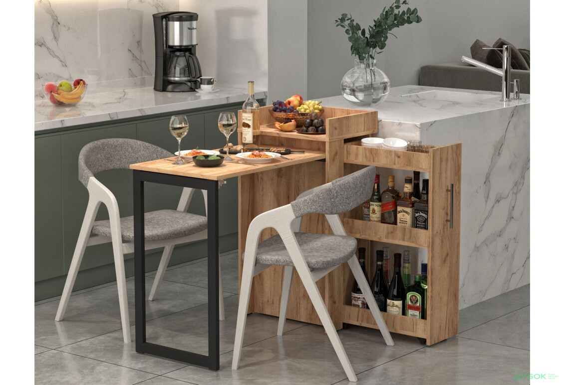 Зображення 4 - Стіл-тумба трансформер Knap Knap Rand / Ренд 2 в 1 з карго, Дуб крафт золотий