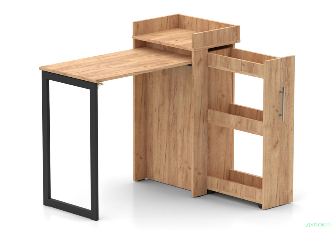 Стіл-тумба трансформер Knap Knap Rand / Ренд 2 в 1 з карго, Дуб крафт золотий