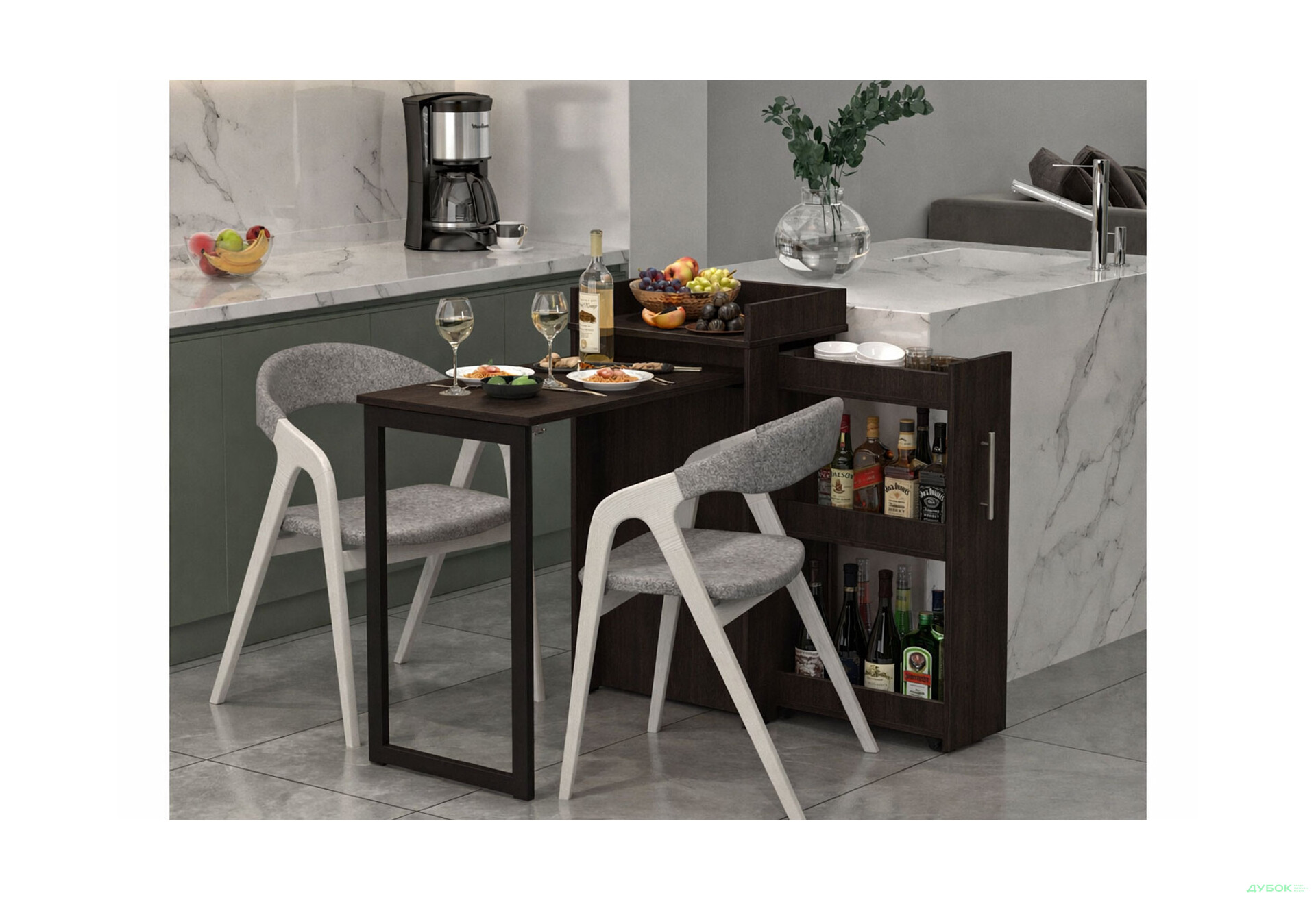 Изображение 2 - Стол-тумба трансформер Knap Knap Rand / Рэнд 2 в 1 с карго, Венге