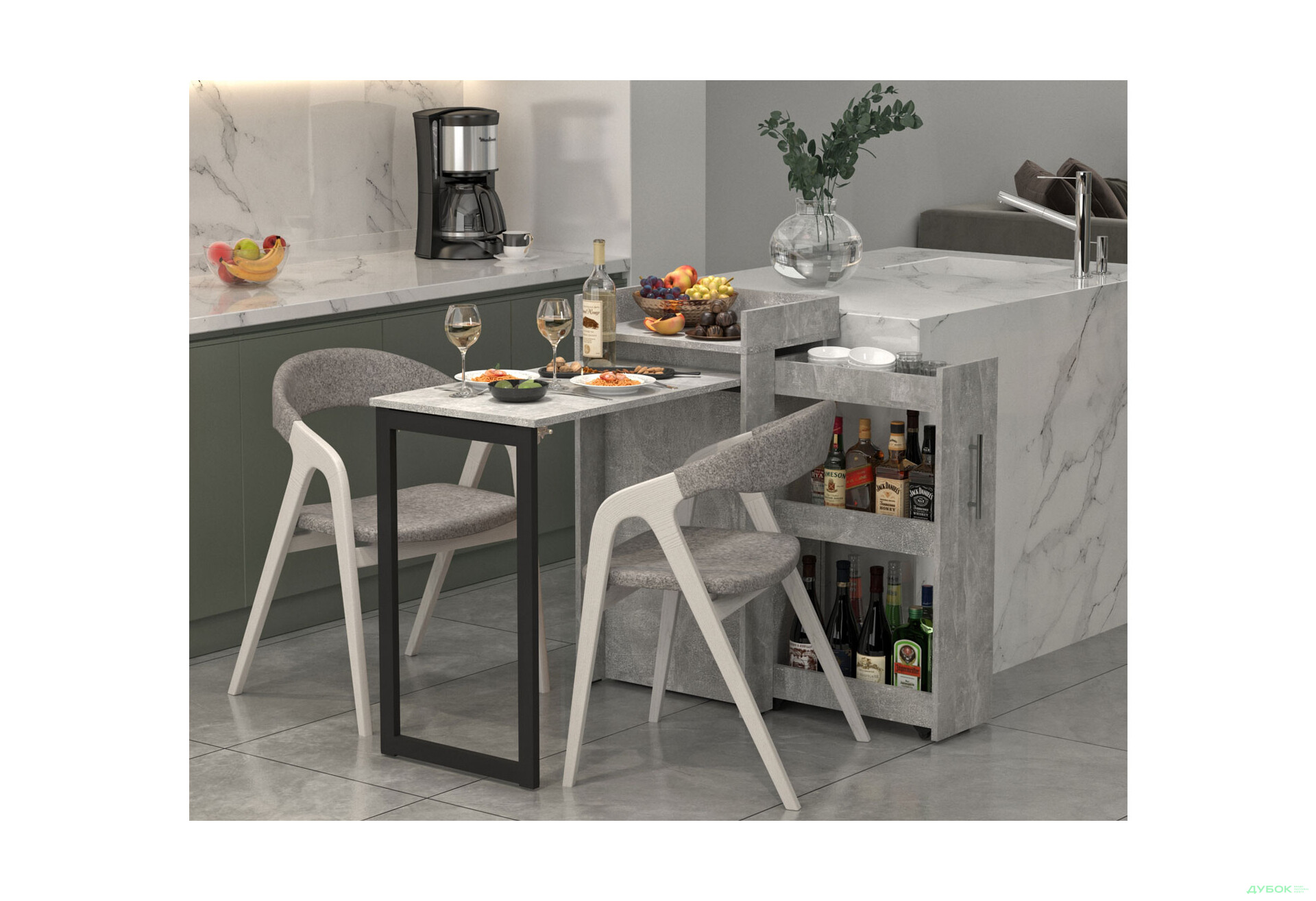 Изображение 4 - Стол-тумба трансформер Knap Knap Rand / Рэнд 2 в 1 с карго, Ателье светлый