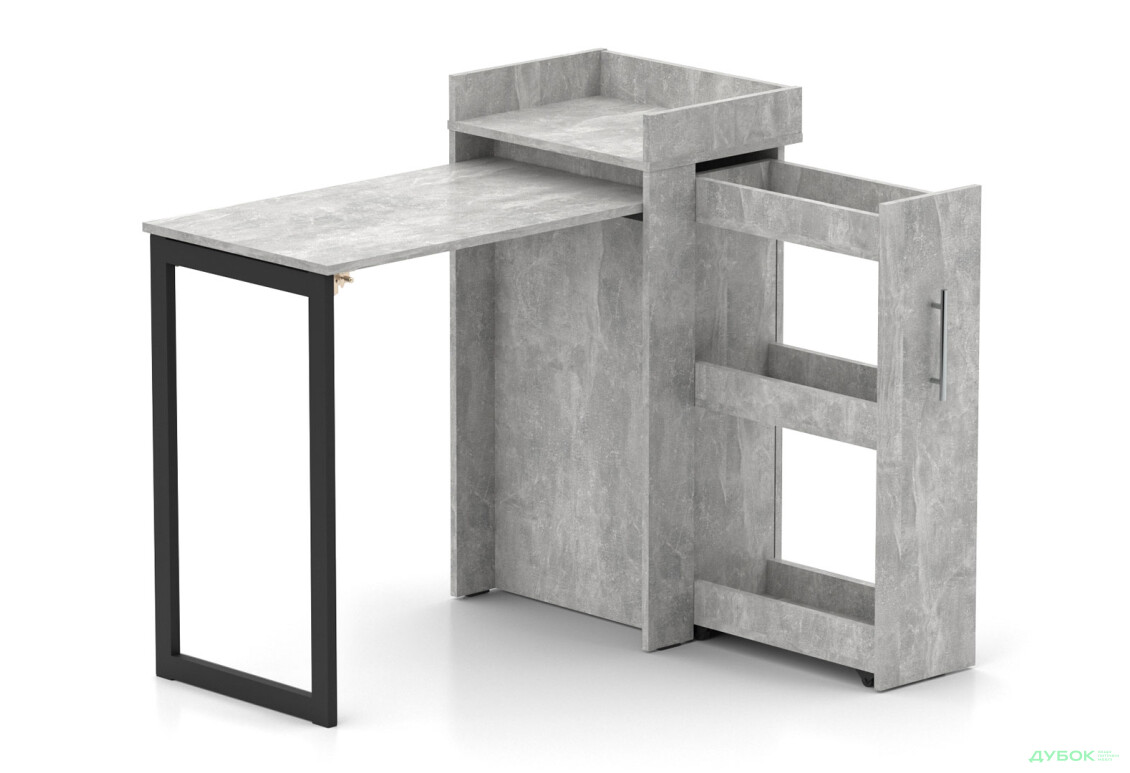 Стол-тумба трансформер Knap Knap Rand / Рэнд 2 в 1 с карго, Ателье светлый