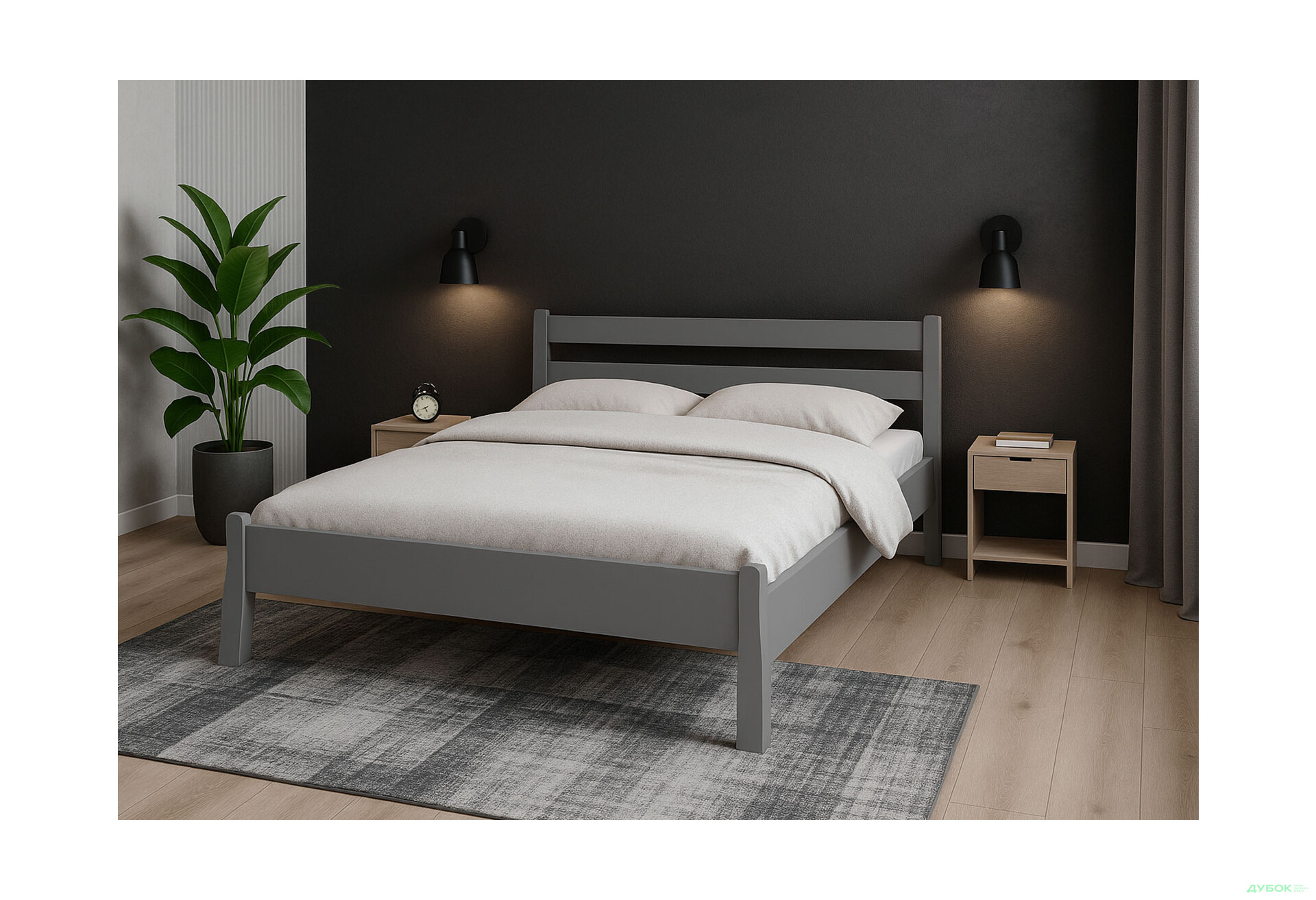 Зображення 2 - Ліжко Arbor Drev Венеція 140х200, сосна, сірий