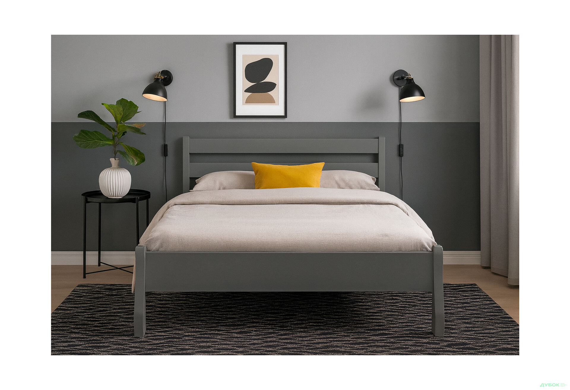 Зображення 3 - Ліжко Arbor Drev Венеція 140х200, сосна, сірий