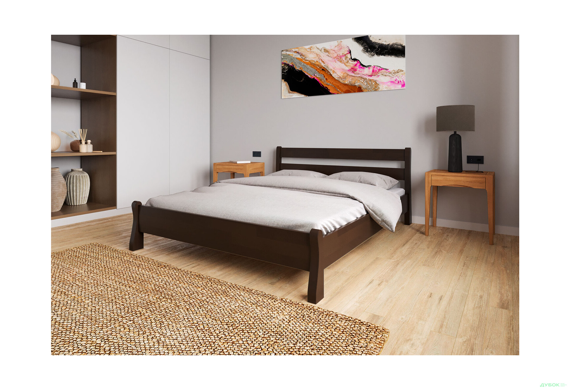 Ліжко Arbor Drev Венеція 140х200, сосна, темний горіх - Зображення 3 Зображення 3 - Ліжко Arbor Drev Венеція 140х200, сосна, темний горіх