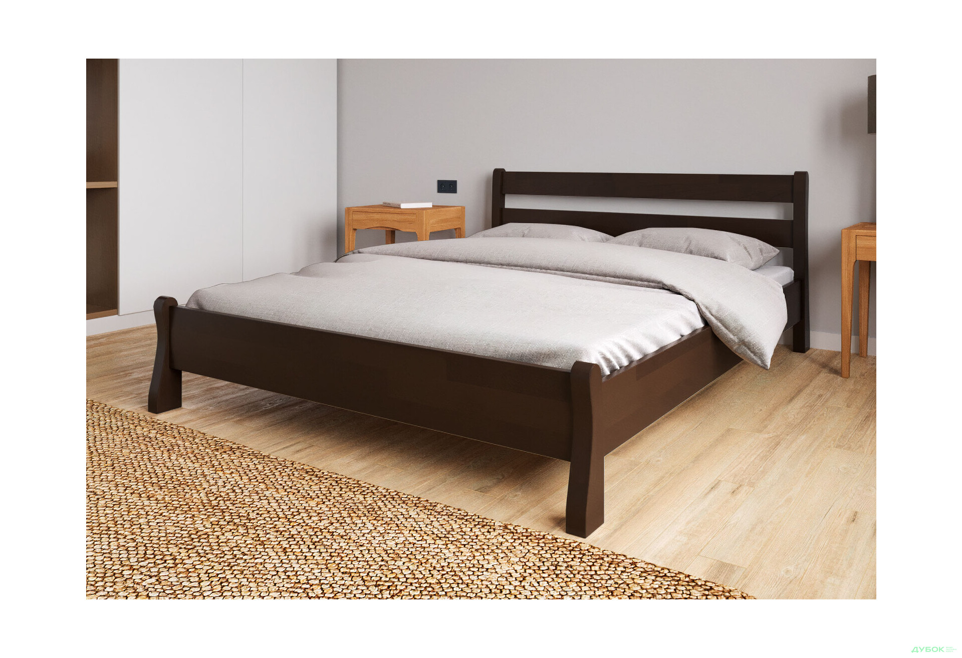 Ліжко Arbor Drev Венеція 120х190, сосна, темний горіх - Зображення 2 Зображення 2 - Ліжко Arbor Drev Венеція 120х190, сосна, темний горіх