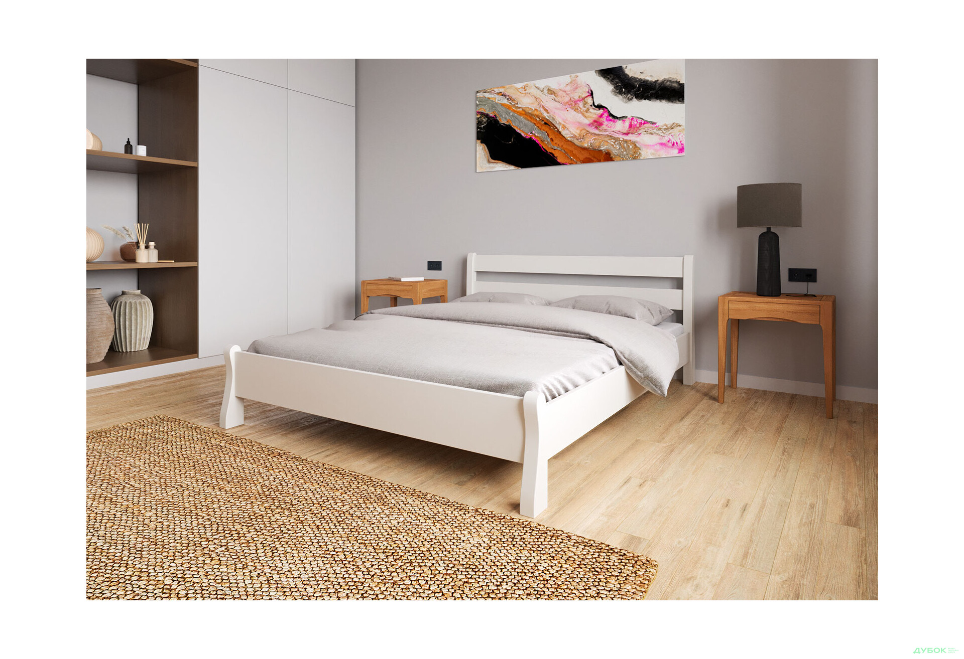 Ліжко Arbor Drev Венеція 120х190, бук, білий - Зображення 2 Зображення 2 - Ліжко Arbor Drev Венеція 120х190, бук, білий