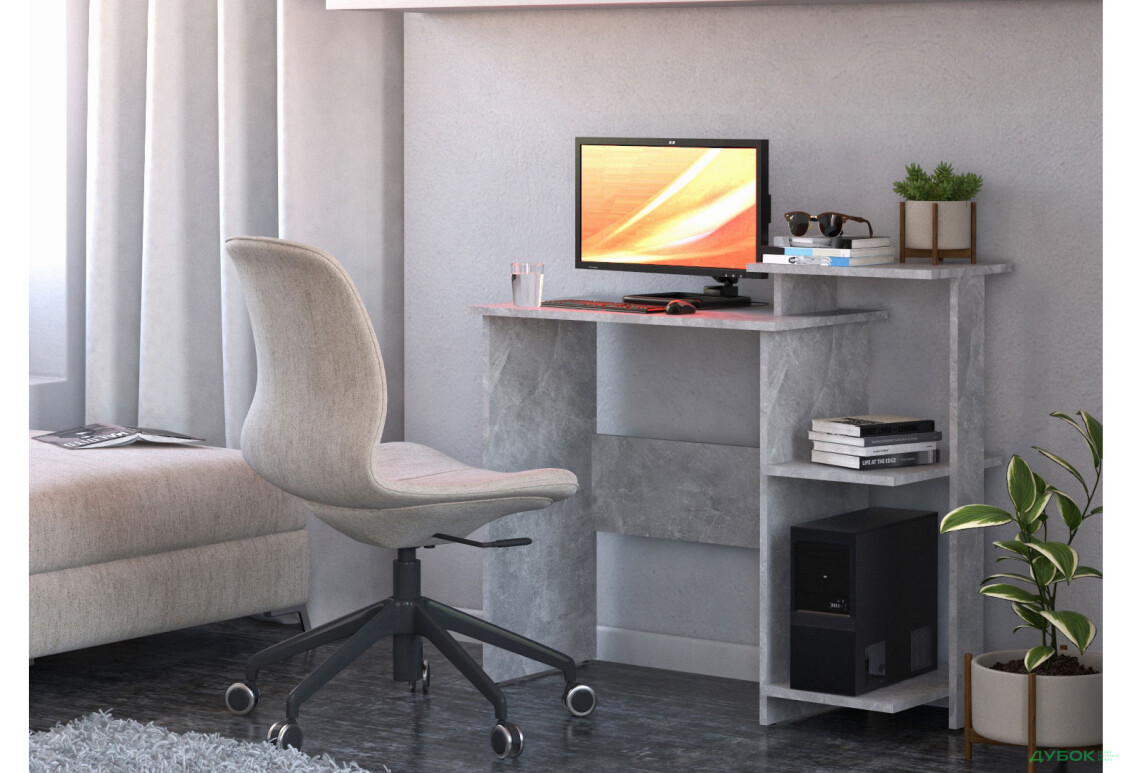 Зображення 2 - Стіл письмовий Knap Knap Nous / Ноус 100х40 см з полицями, Ательє світлий