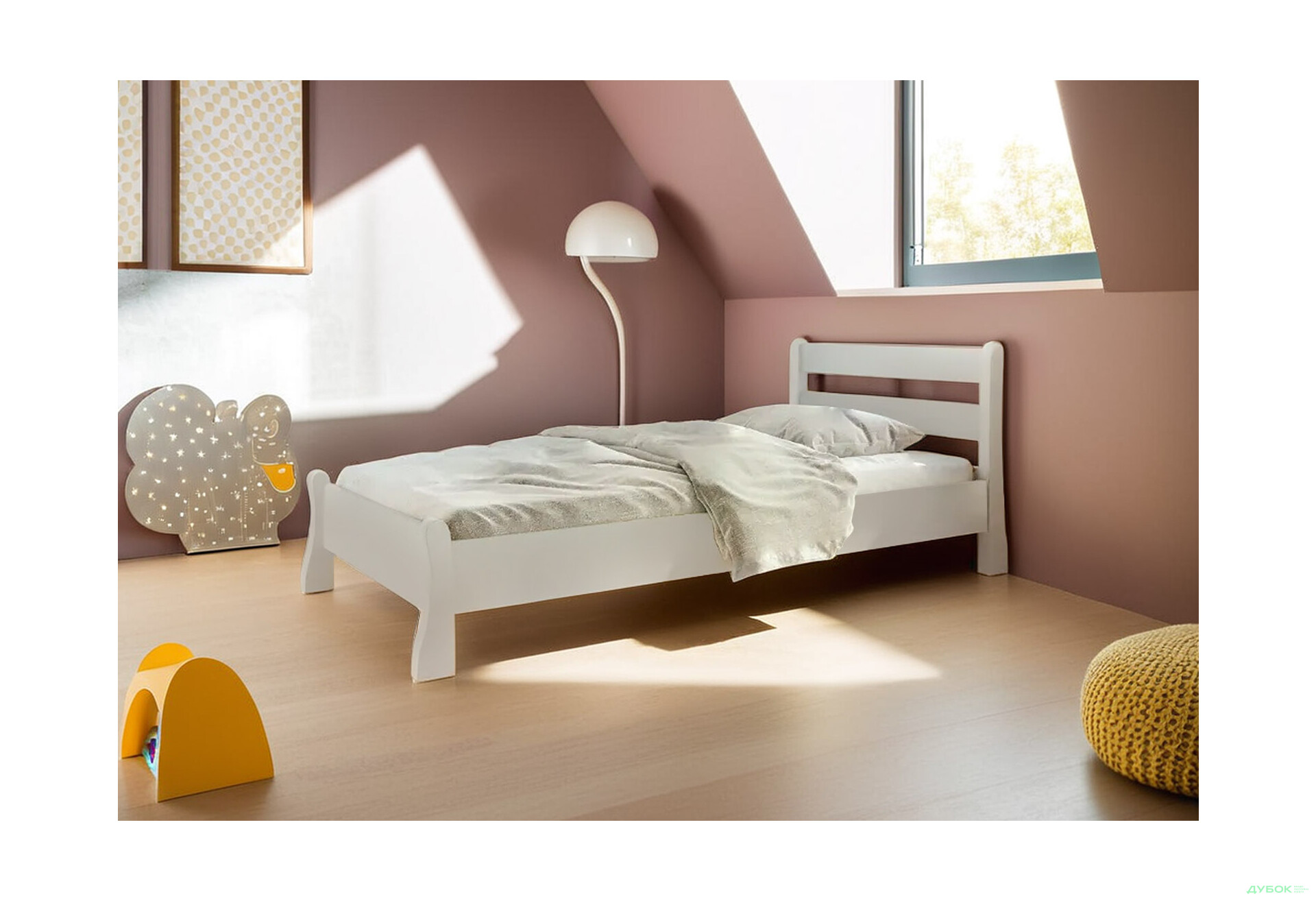 Ліжко Arbor Drev Венеція 90х200, бук, сірий - Зображення 2 Зображення 2 - Ліжко Arbor Drev Венеція 90х200, бук, сірий