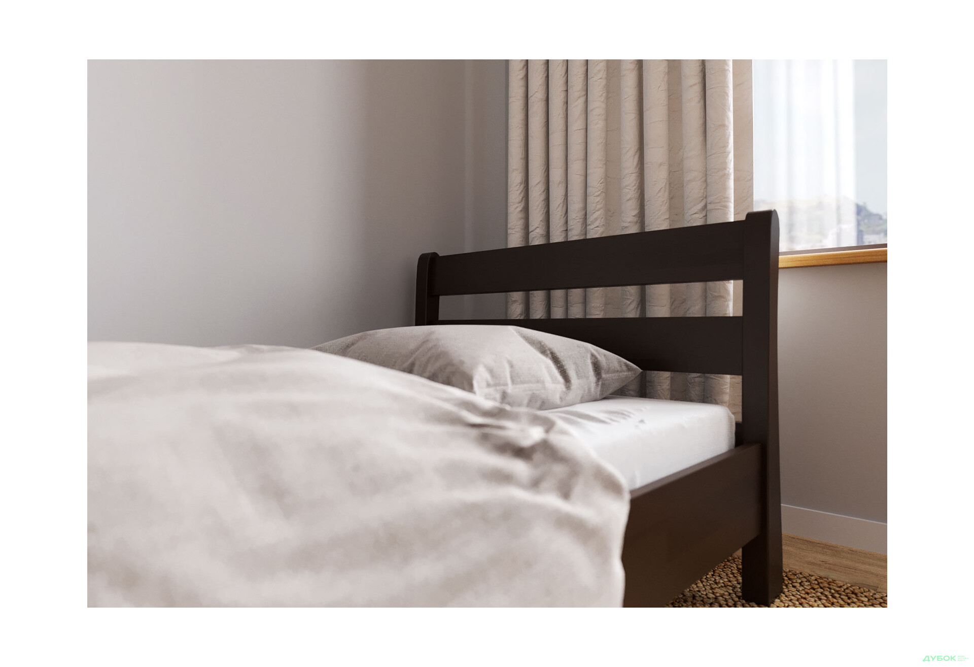 Ліжко Arbor Drev Венеція 90х200, сосна, темний горіх - Зображення 4 Зображення 4 - Ліжко Arbor Drev Венеція 90х200, сосна, темний горіх