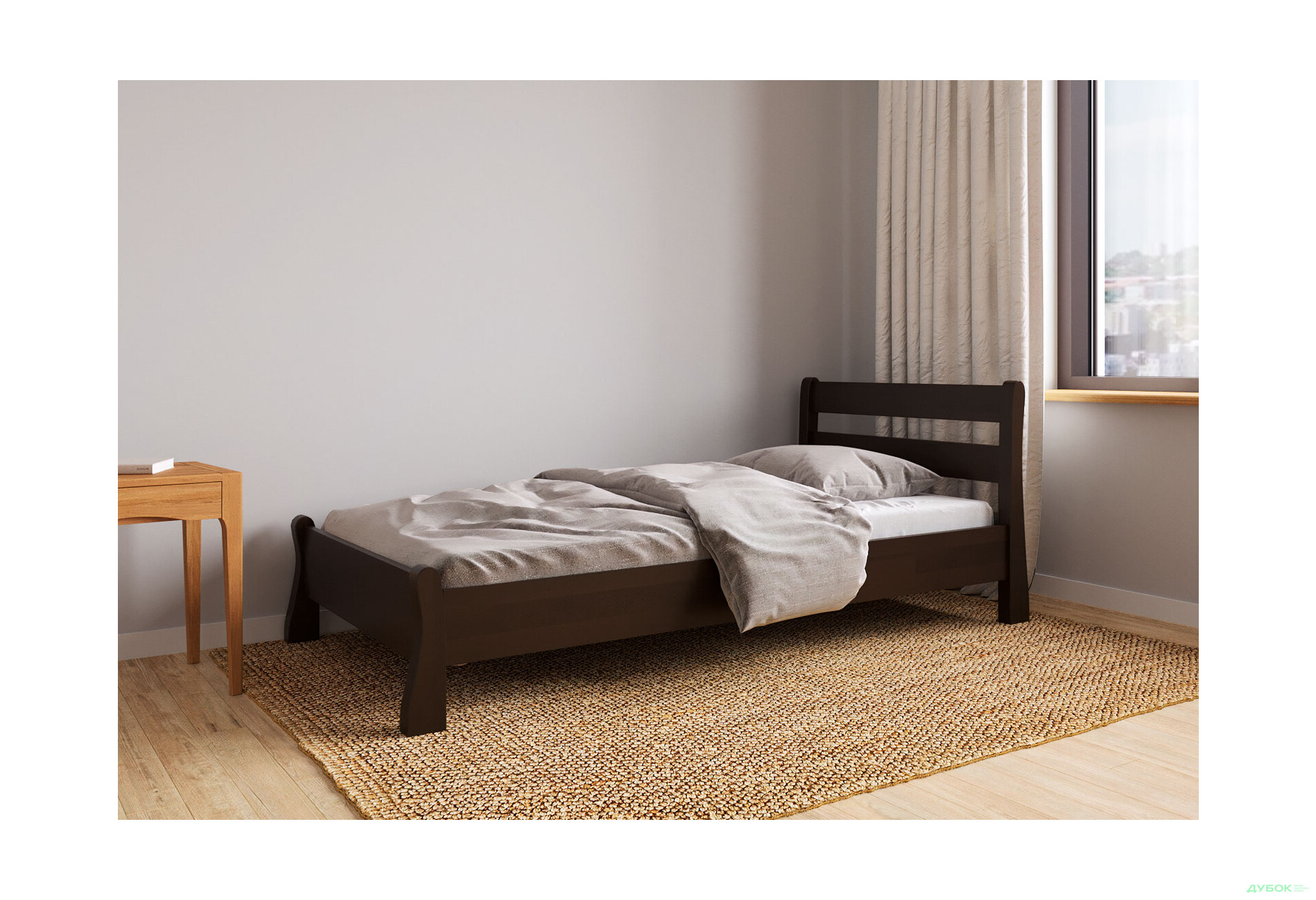 Ліжко Arbor Drev Венеція 90х200, сосна, темний горіх - Зображення 2 Зображення 2 - Ліжко Arbor Drev Венеція 90х200, сосна, темний горіх