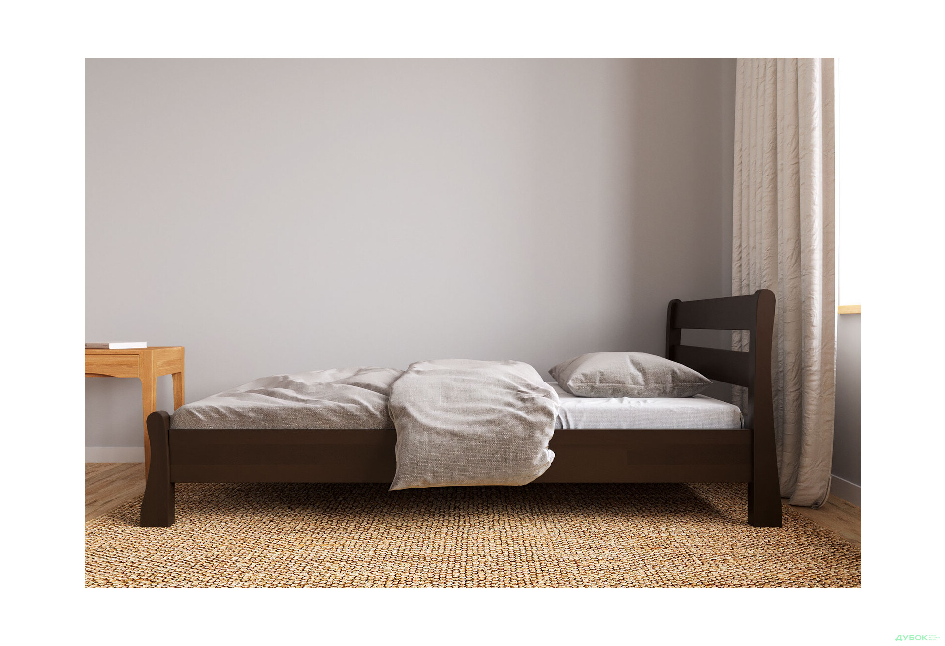 Ліжко Arbor Drev Венеція 90х200, сосна, темний горіх - Зображення 3 Зображення 3 - Ліжко Arbor Drev Венеція 90х200, сосна, темний горіх