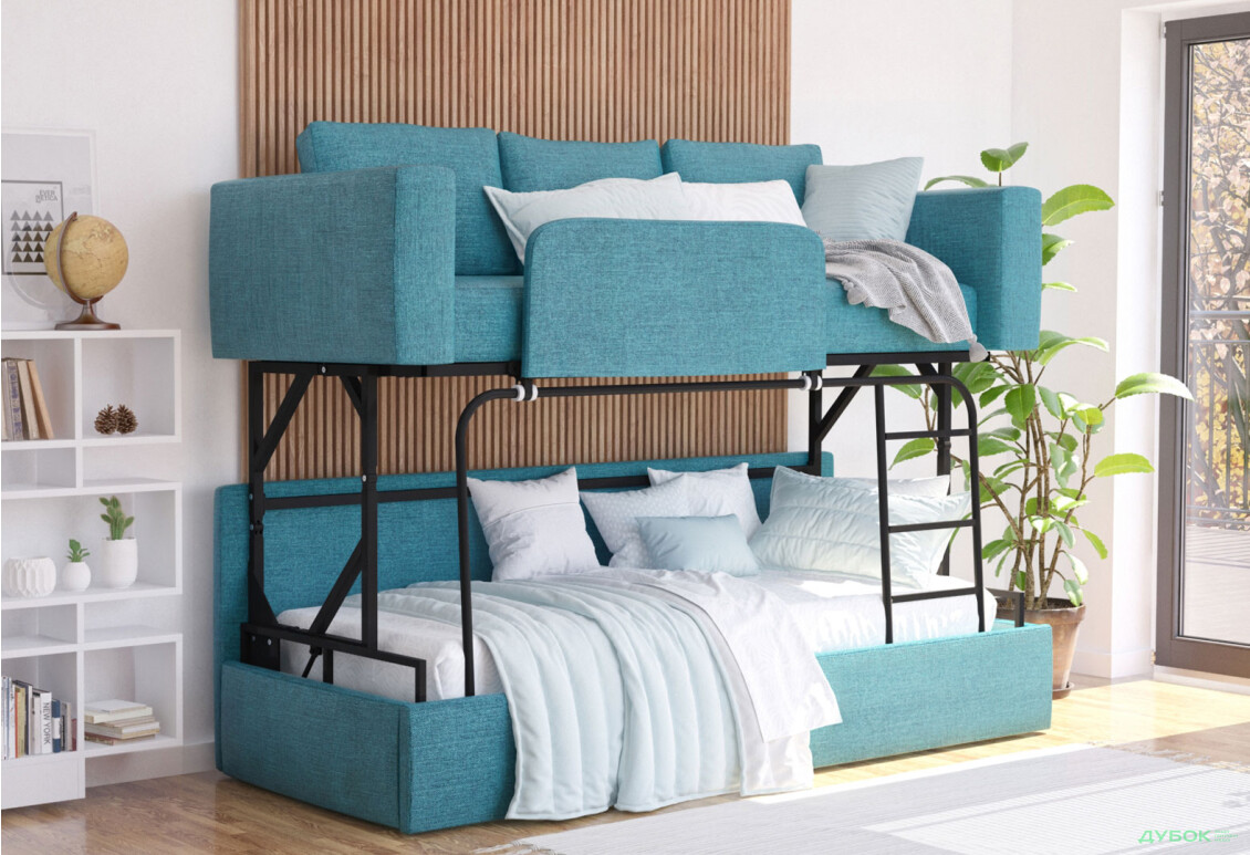 Изображение 4 - Диван-трансформер Knap Knap RUMI / РУМИ Turquoise 224x99 см бирюзовый