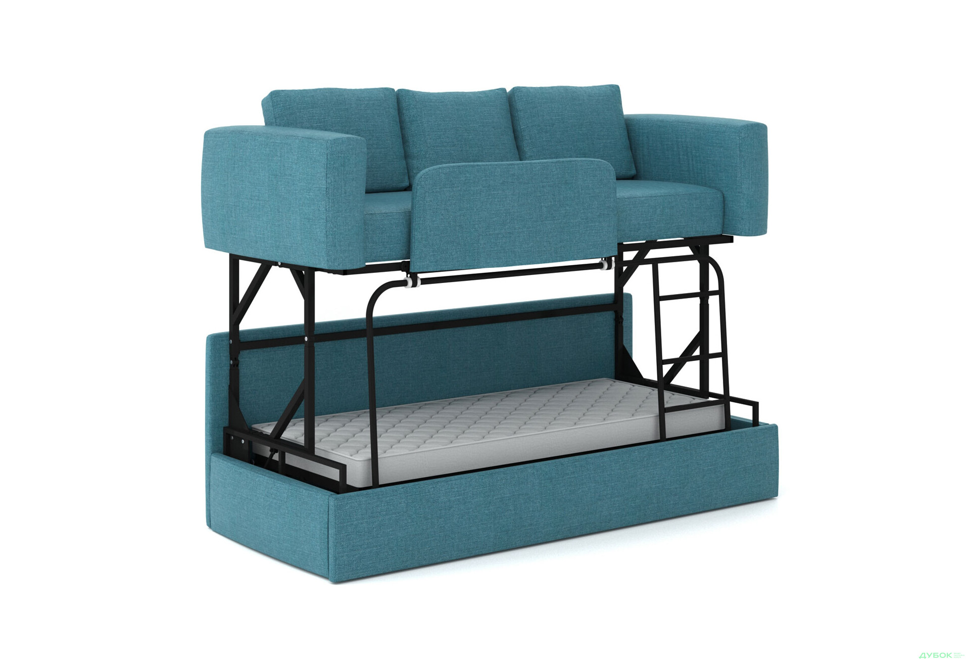 Изображение 2 - Диван-трансформер Knap Knap RUMI / РУМИ Turquoise 224x99 см бирюзовый