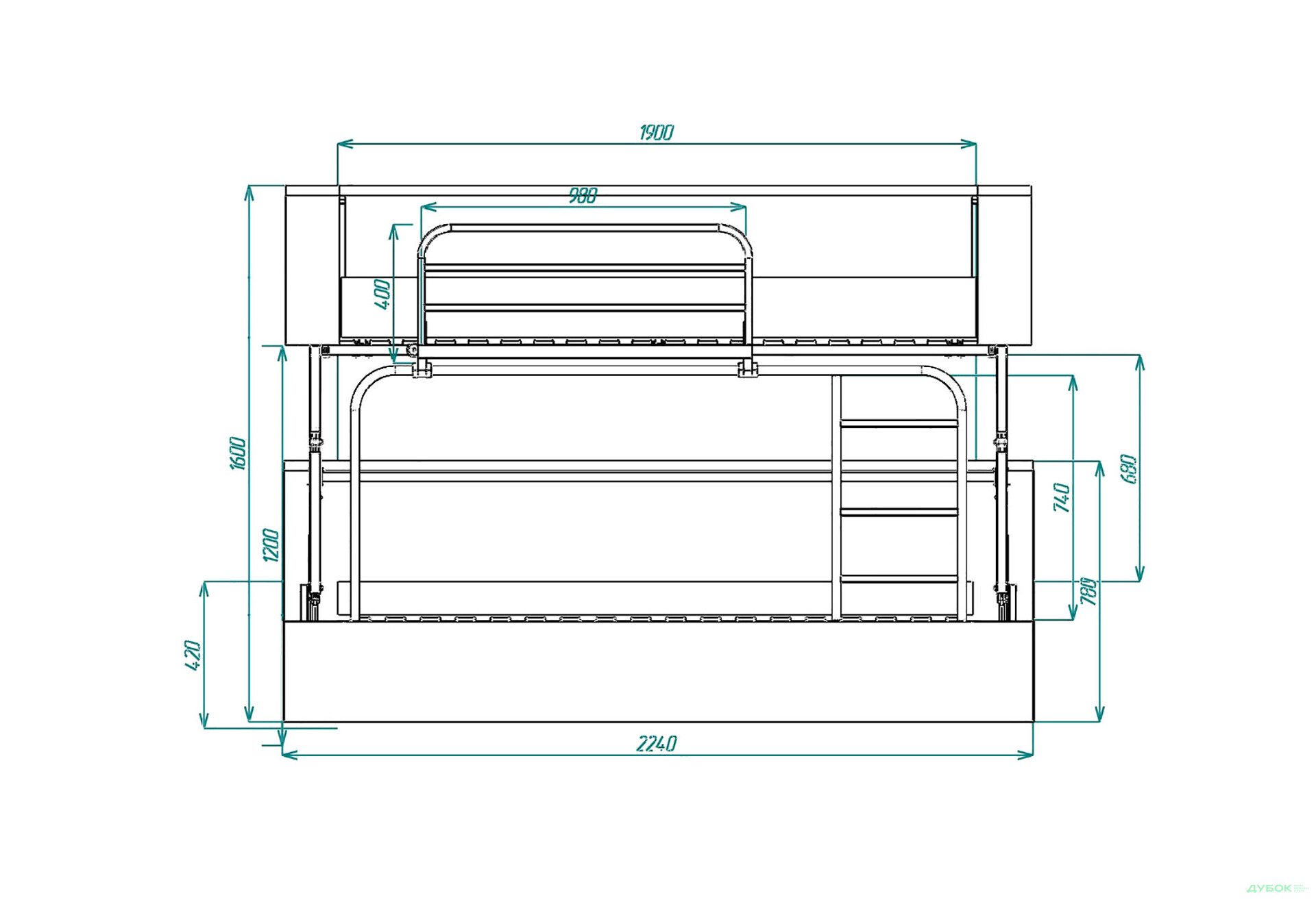 Изображение 7 - Диван-трансформер Knap Knap RUMI / РУМИ Turquoise 224x99 см бирюзовый