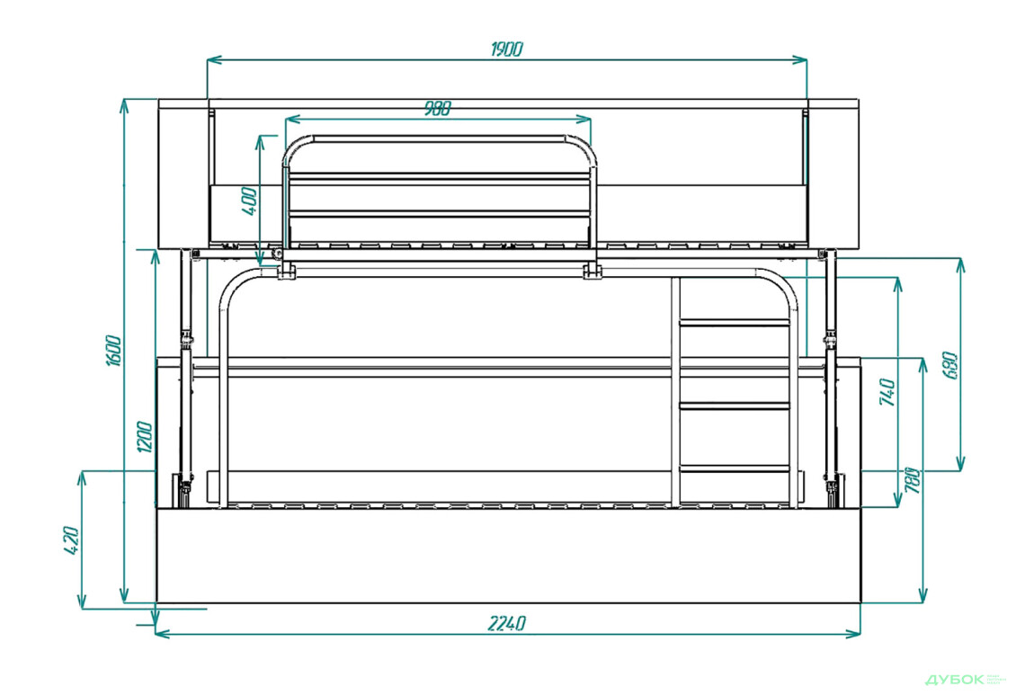 Изображение 7 - Диван-трансформер Knap Knap RUMI / РУМИ Turquoise 224x99 см бирюзовый
