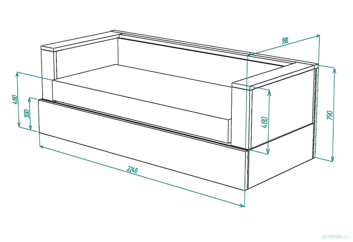 Изображение 5 - Диван-трансформер Knap Knap RUMI / РУМИ Turquoise 224x99 см бирюзовый