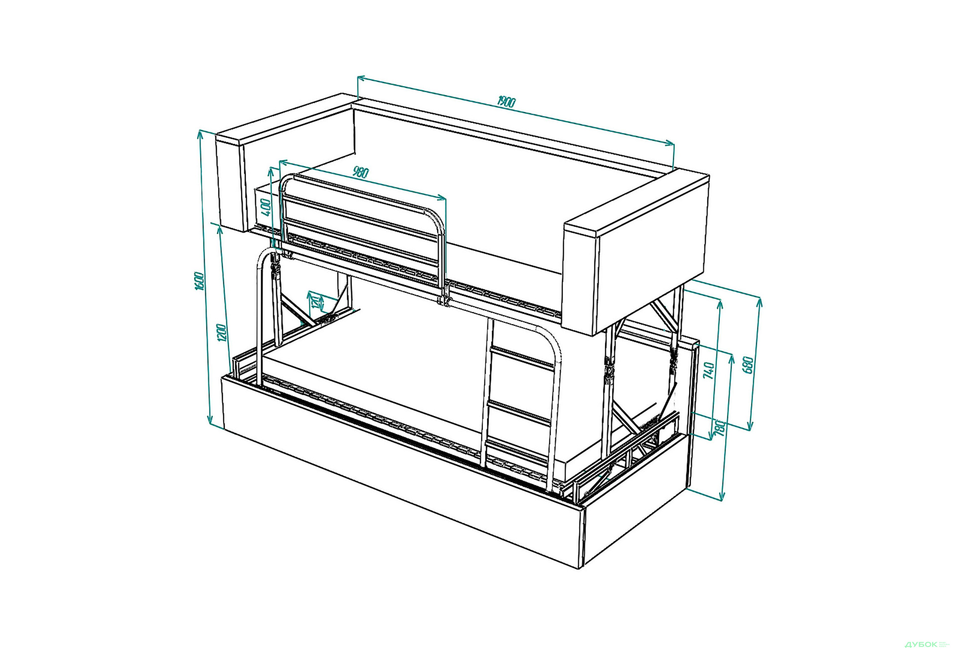 Изображение 6 - Диван-трансформер Knap Knap RUMI / РУМИ Turquoise 224x99 см бирюзовый