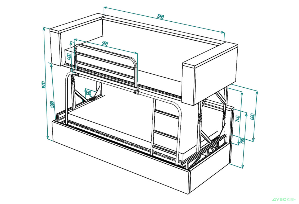 Изображение 6 - Диван-трансформер Knap Knap RUMI / РУМИ Turquoise 224x99 см бирюзовый