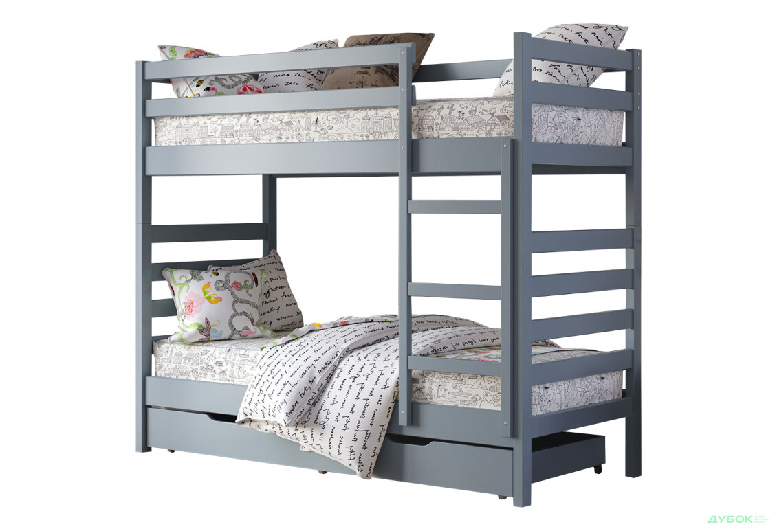 Кровать двухъярусная Арбор Древ Рио 90х190, бук, серый - Изображение 2 Изображение 2 - Кровать двухъярусная Арбор Древ Рио 90х190, бук, серый