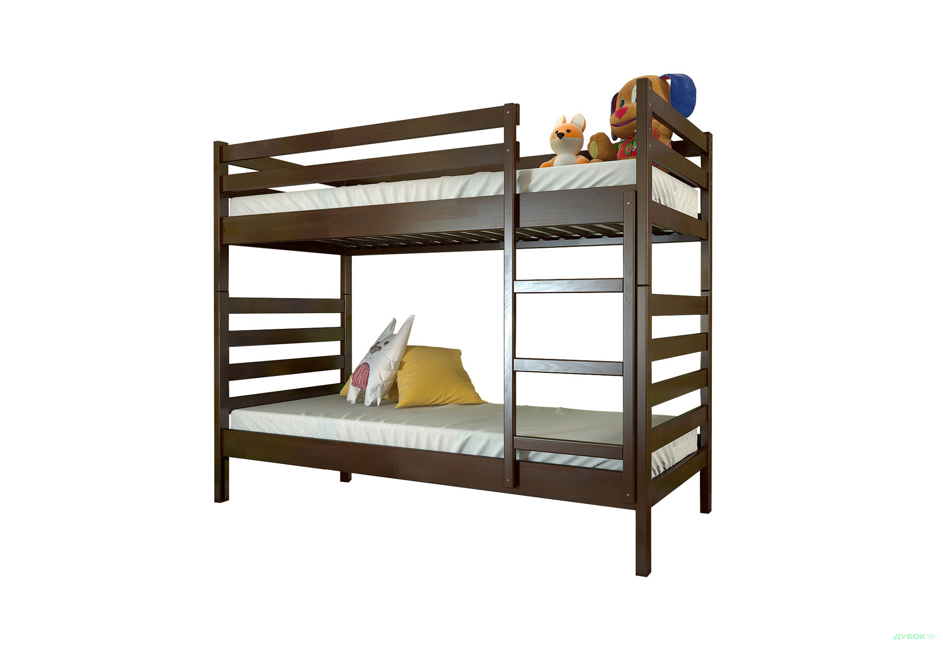 Кровать двухъярусная Арбор Древ Рио 90х190, бук, темный орех - Изображение 1 Изображение 1 - Кровать двухъярусная Арбор Древ Рио 90х190, бук, темный орех